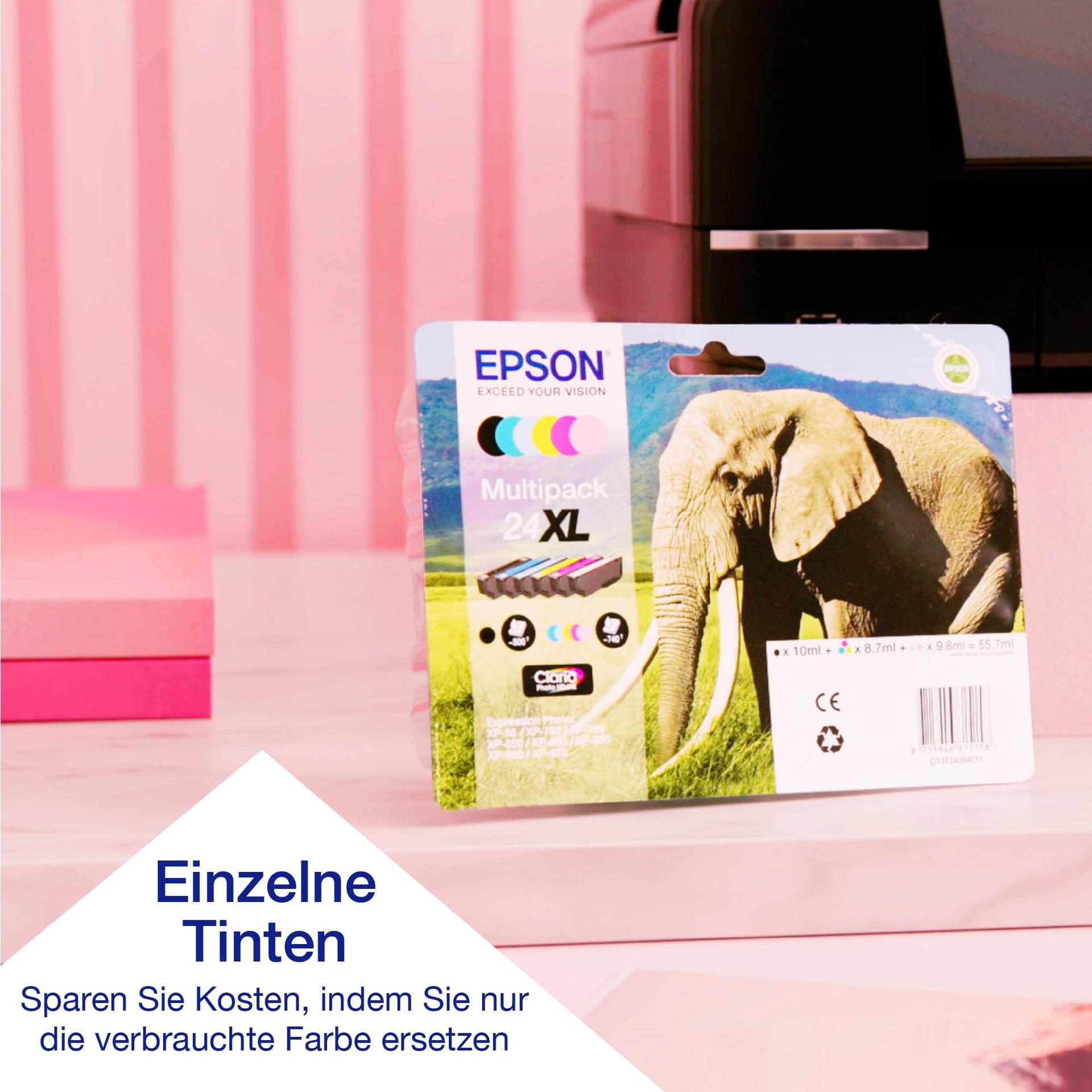 Epson Expression Photo XP-970 3-ühes tindiprinter (skanner, koopiamasin, WiFi, Ethernet, kahepoolne trükkimine, 10,9 cm puuteekraan, eraldi tindikassetid, 6 värvi, A3) must, 10 x 15 cm – pakend ja tarvikud