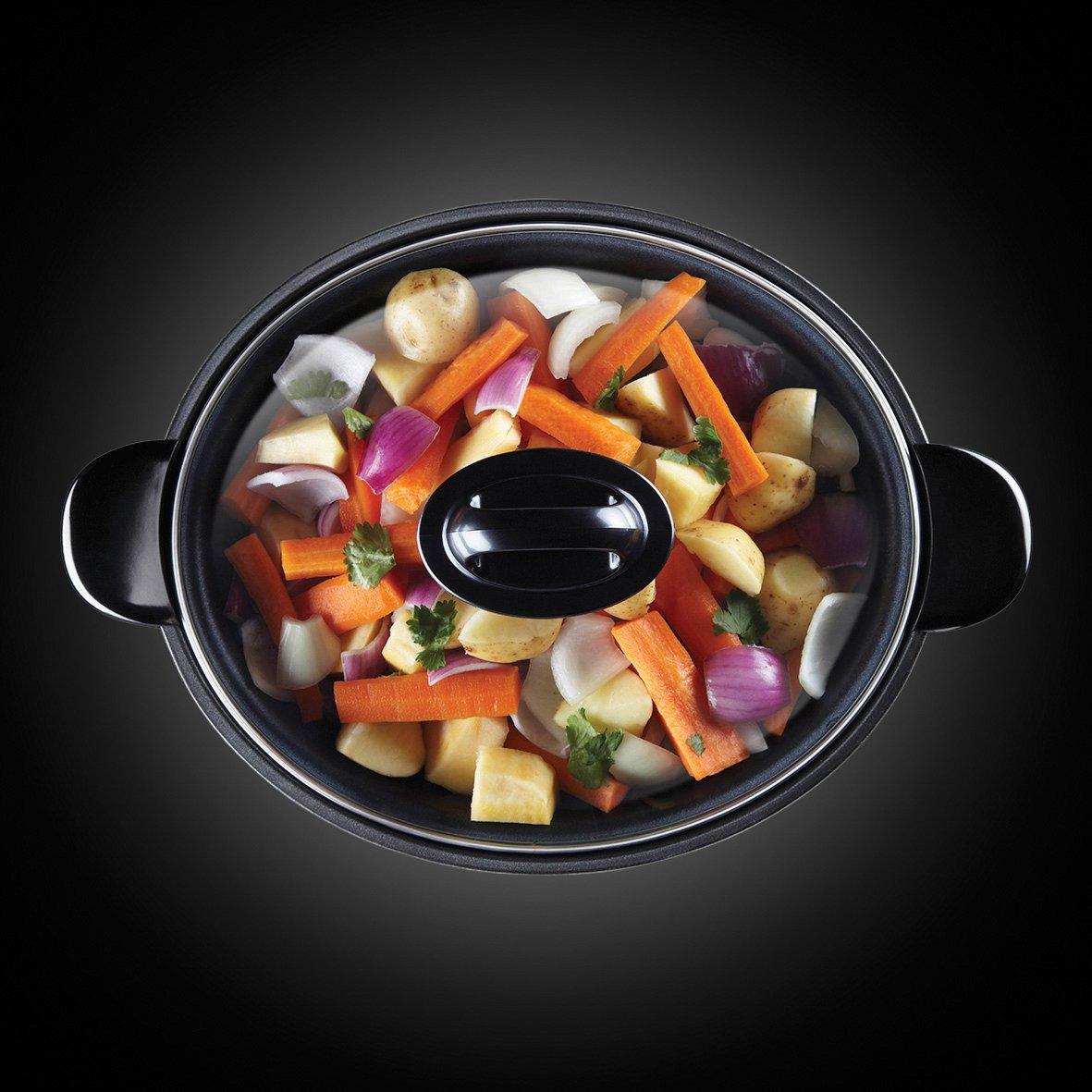 Russell Hobbs aeglane keetja [mittenakkumatu 6L XL keedupott, programmeeritav taimer/küpsetusaeg] Maxicook aeglane keetja (3 temperatuuri valikut ja soojas hoidmise funktsioon, 200W) Slowcooker 22750-56 – lisavaade
