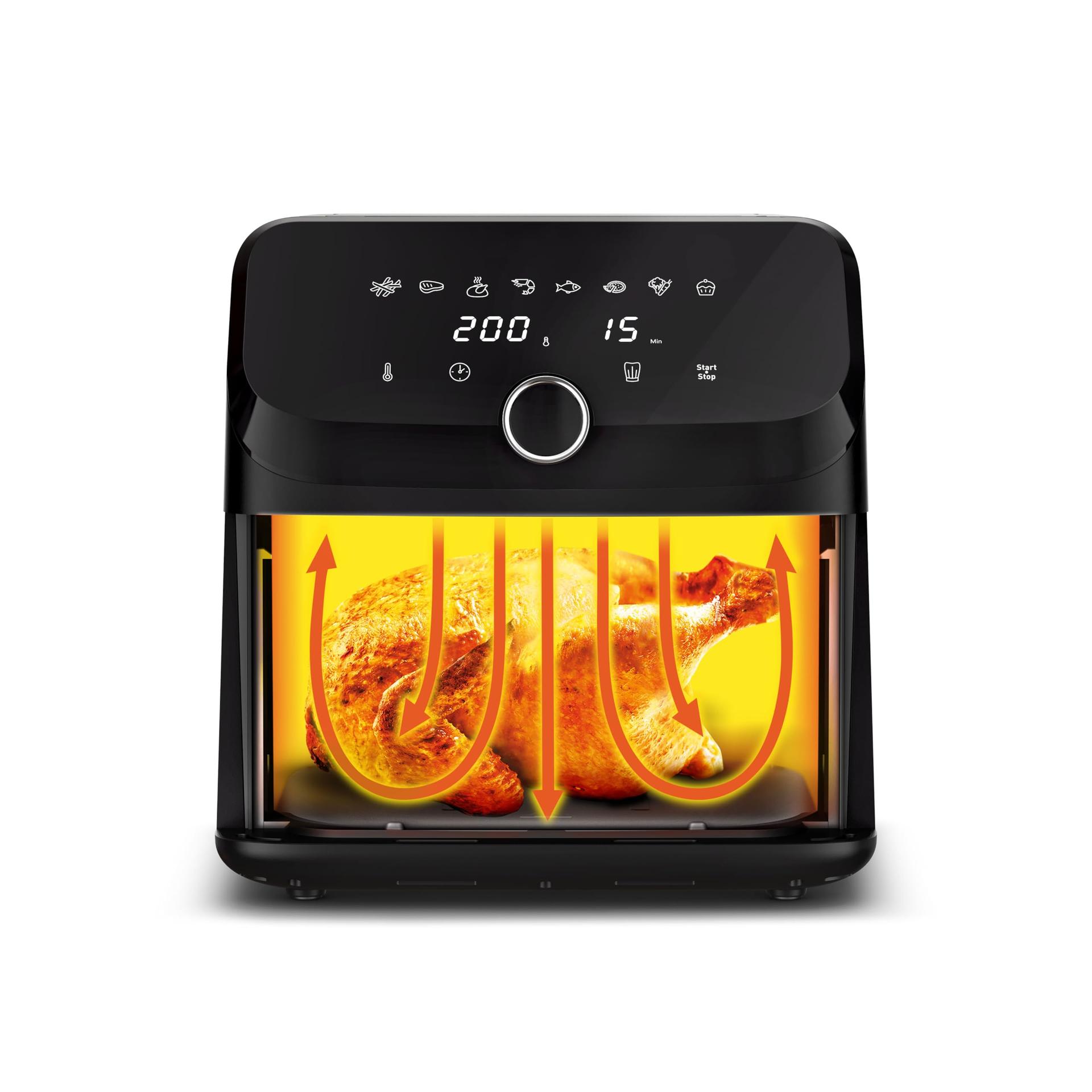 Tefal Easy Fry Mega kuumaõhufritüür, 7,5 liitrit, kuni 8 inimesele, 99% vähem rasva, 8 automaatset küpsetusprogrammi, digitaalne ekraan, nõudepesumasinas pestav, must, EY8558E0 – kasutusnäide