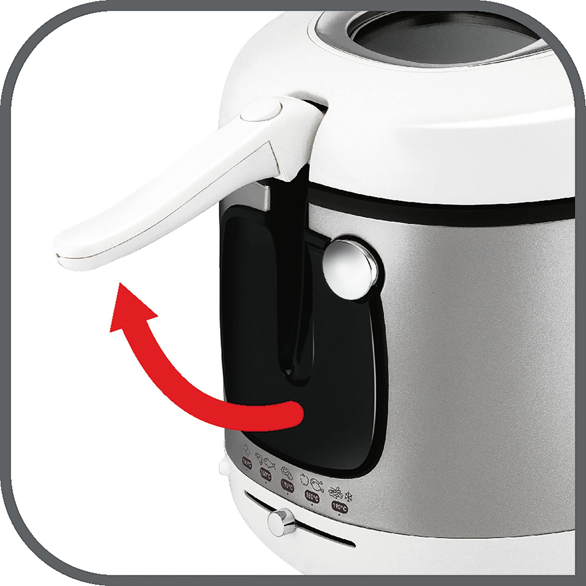 Tefal Mega 2 kg Elektriline Fritüür, 3,3 L õlikogus, lõhnade vastane filter, nõudepesumasinas pestavad osad, vaateluuk, reguleeritav termostaat, valge, roostevaba teras, FR4800 – pilt 6