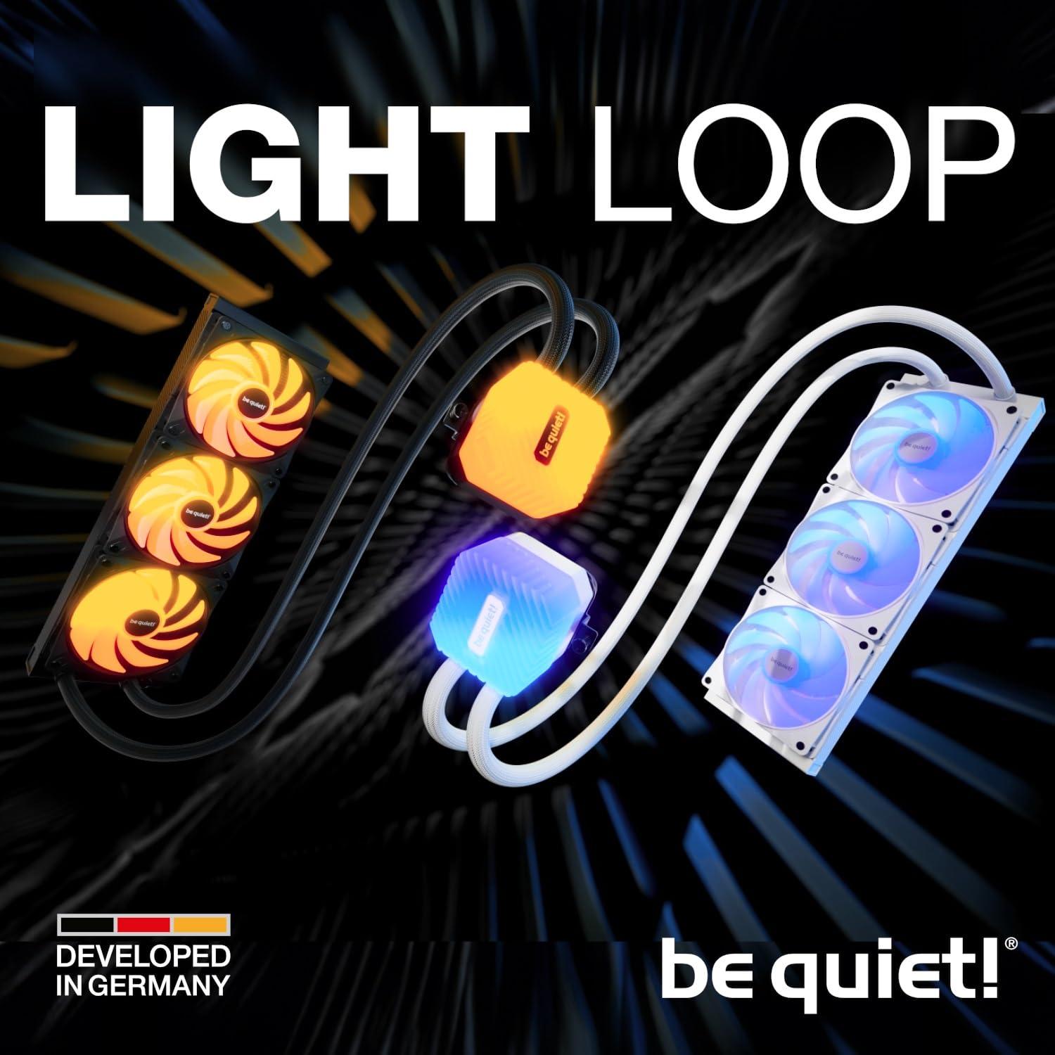 be quiet! Light Loop 360mm White vesijahutus suure jõudlusega süsteemidele, 3x Light Wings LX 120mm PWM ARGB ventilaatorid, stiilne ARGB jahutusplokk, ARGB-PWM jaotur, äärmiselt kõrge jahutusvõime – pilt 9