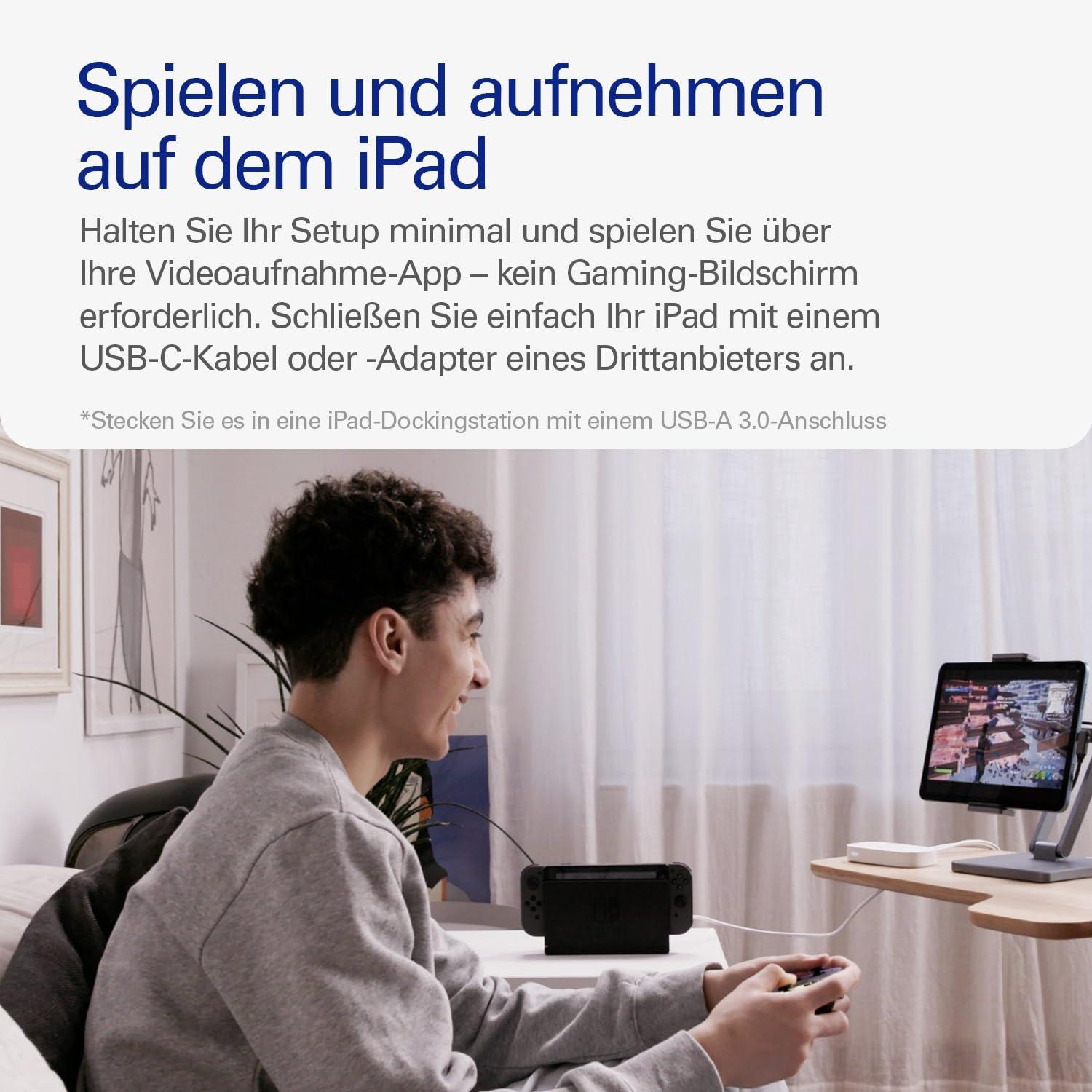 Elgato Game Capture Neo – Kaasaskantav USB-kaptureerimiskaart 4K60 HDR läbilaskega, 1080p60 video salvestus – PS5/Xbox/Switch/iPhone – OBS, Quicktime jt. – Plug & Play, ühilduv sülearvuti, PC, Mac, iPadiga – kasutusnäide