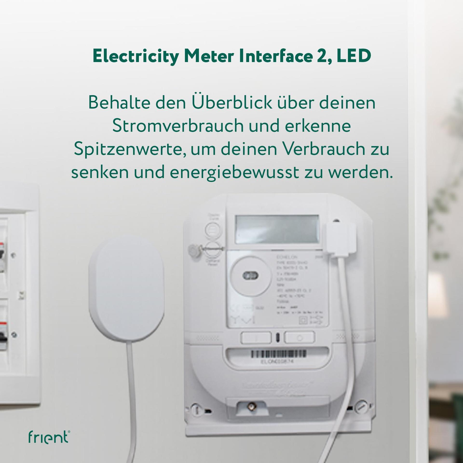frient Elektriarvesti Liides 2 LED | juhtmevaba arvesti lugemine | energiatarbimise jälgimine | elektriarvesti LED-väljundile | Zigbee | töötab Homey, Home Assistant ja SmartThingsiga – kasutusnäide