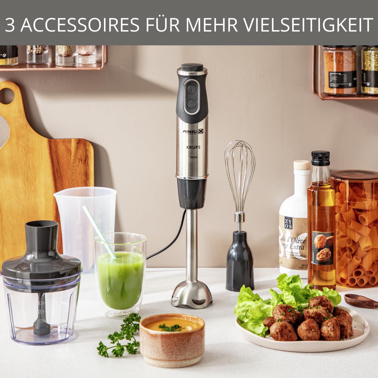 Krups Steffen Henssler Special Edition HZ656815 Saumikser, 1000W, Roostevaba teras, 800 ml, Must/Hõbedane – detailne vaade