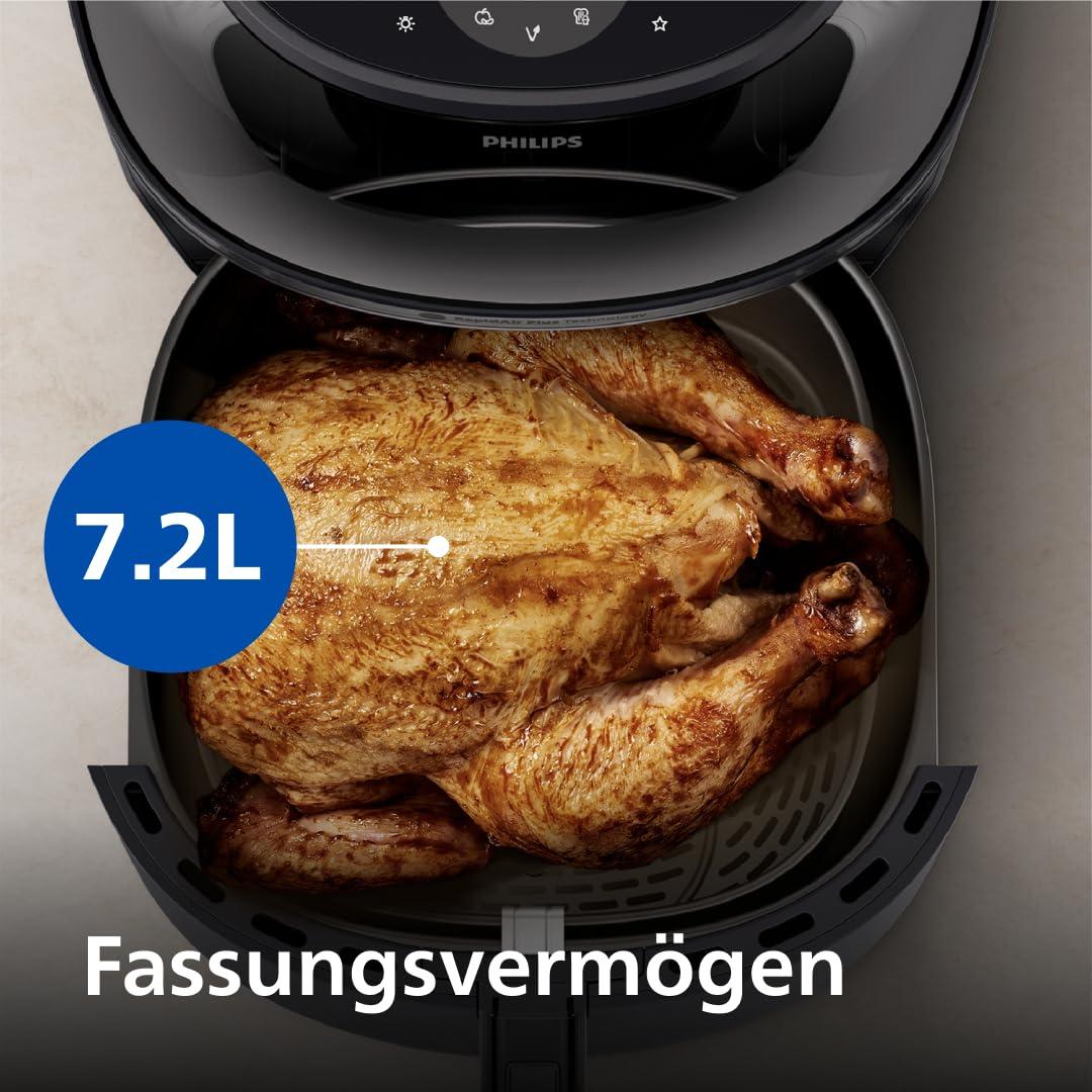 Philips Airfryer 3000 seeria 7,2L, vaateaken, 16-in-1 küpsetusfunktsioonid, RapidAir Plus tehnoloogia, rasva eemaldamine, HomeID retseptiäpp, lihtne puhastamine (NA340/00) – lisavaade