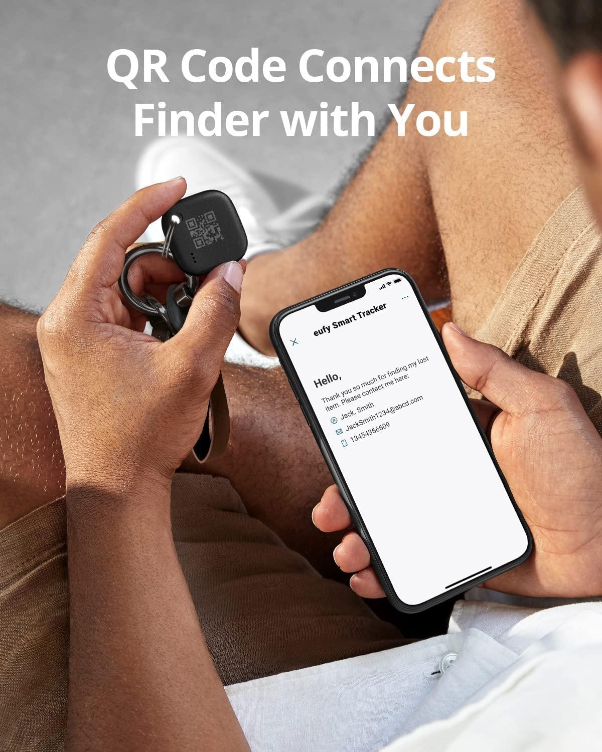 eufy security SmartTrack Link (Must, 4 tk komplekt) Võtmeotsija, ühilduv Apple Find My (iOS) süsteemiga, Bluetooth-träkkija kõrvaklappidele ja pagasile, telefonijälgija, veekindel – pilt 7