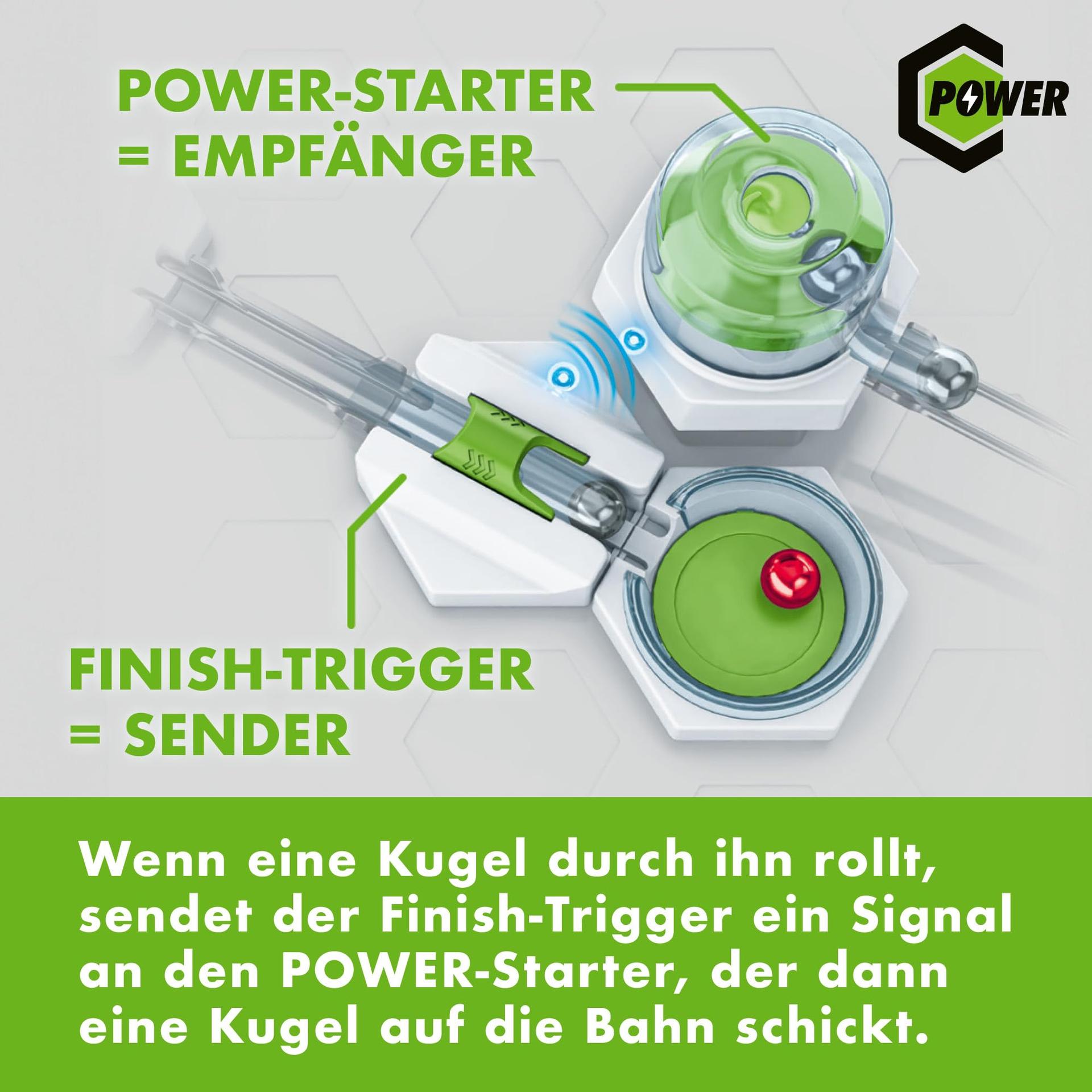 Ravensburger GraviTrax Power laiendus Interaction – Elektrooniline tarvik kuulirajale lastele alates 8. eluaastast. Ühildub kõigi GraviTrax toodete ja seeriatega – kasutusnäide
