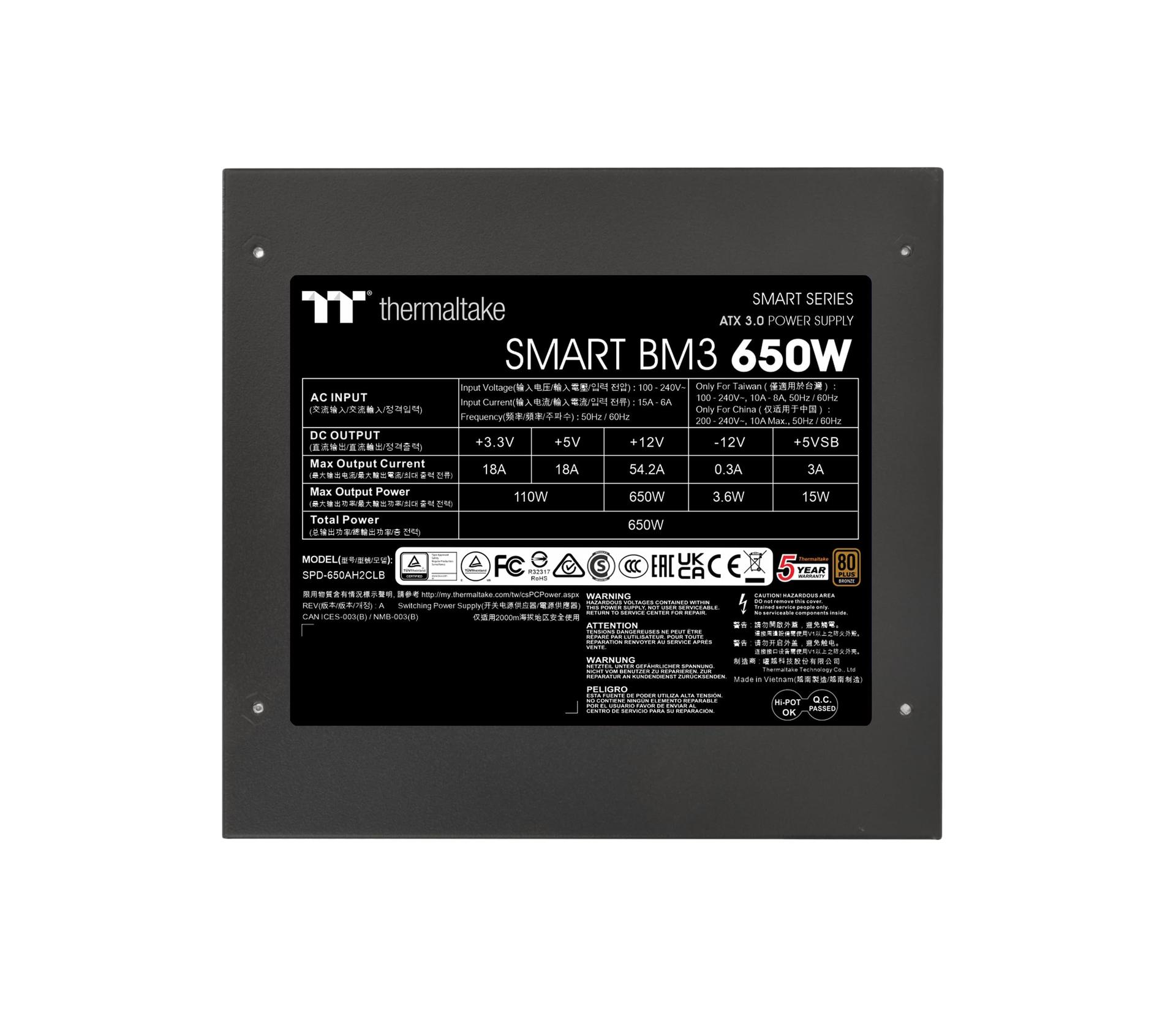 Thermaltake Smart BM3 650W toiteplokk