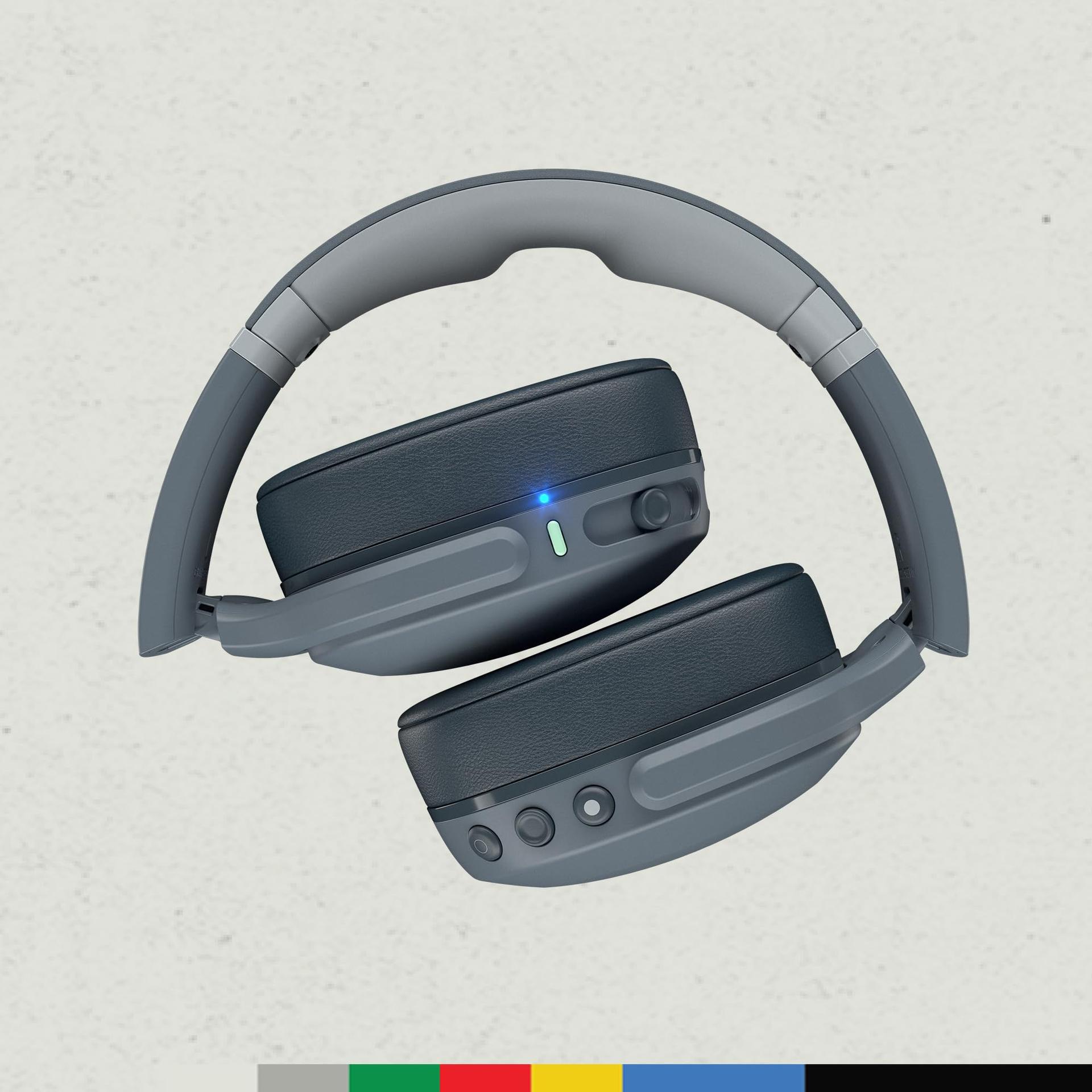 Skullcandy Crusher Evo juhtmevabad üle kõrva käivad kõrvaklapid sensoorsete bassidega, 40 tunni aku, mikrofon, ühilduvus iPhone, Android ja Bluetooth-seadmetega – Hall – pakend ja tarvikud