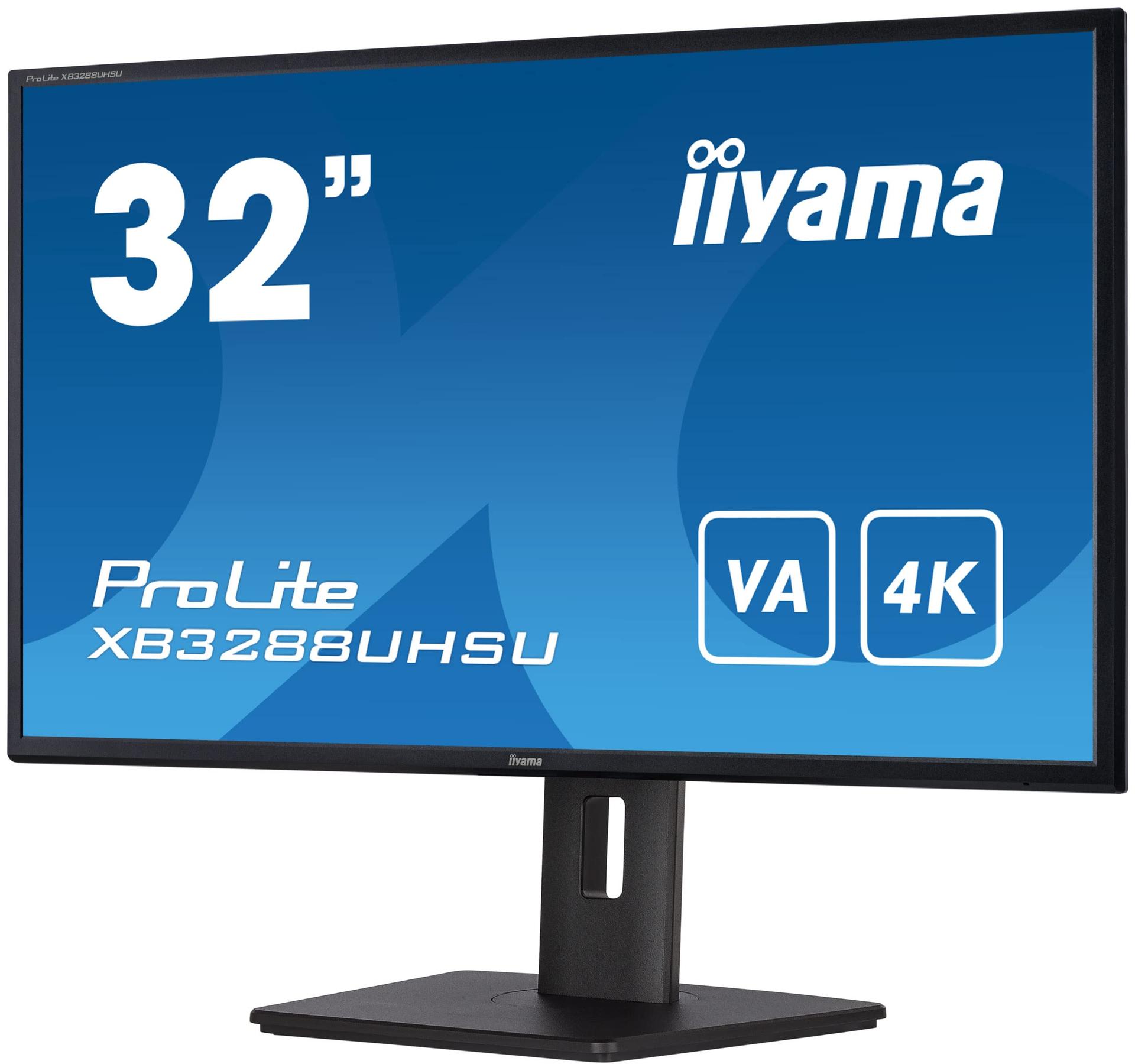 iiyama ProLite XB3288UHSU-B5 80cm 31,5″ VA LED Monitor 4K UHD HDMI DP USB3.0 Pip HDR kõrguse reguleerimine FreeSync must – pakend ja tarvikud