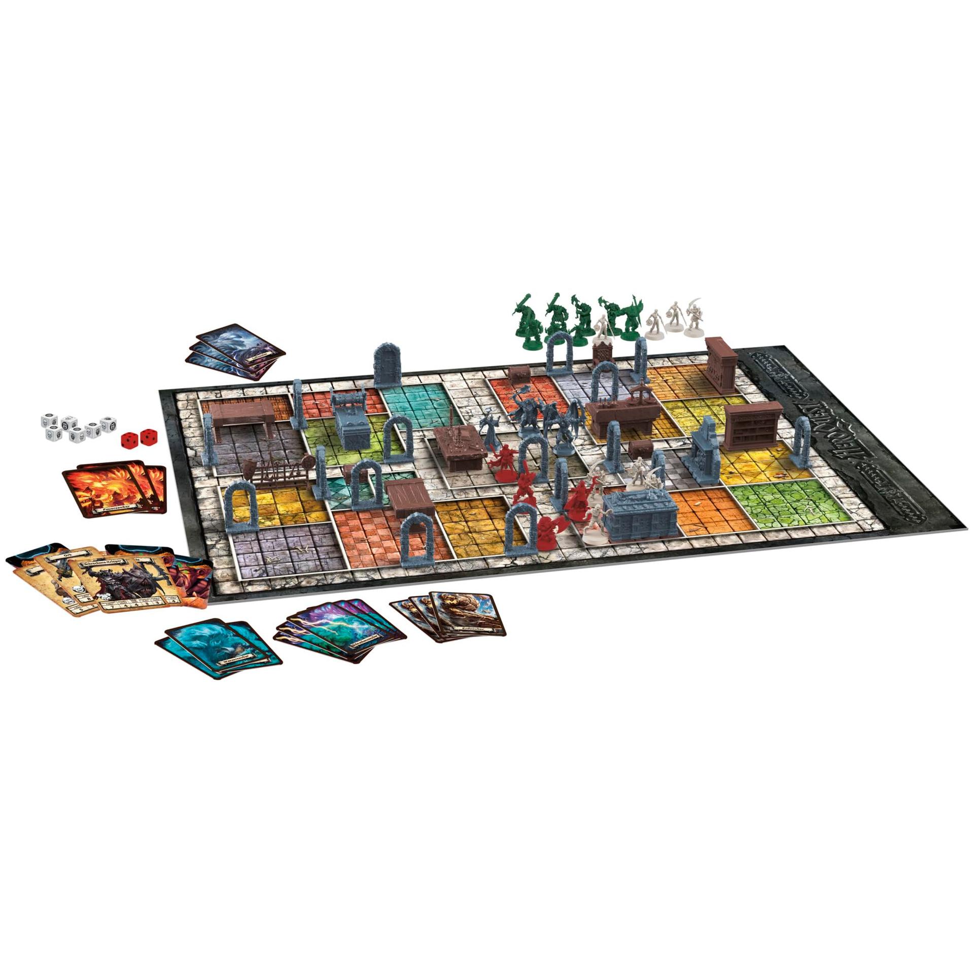 Avalon Hill HeroQuest Baasmäng, Dungeon Crawler fantaasia-seiklusmäng miniatuuridega, alates 14. eluaastast, 2–5 mängijale – pakend ja tarvikud