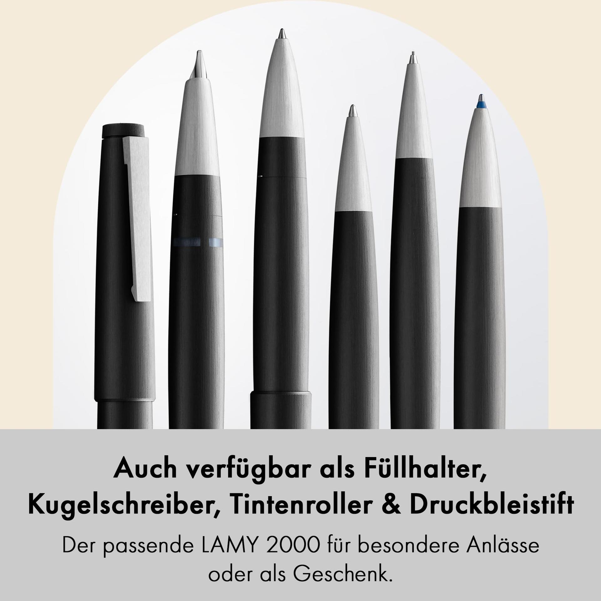 Lamy 2000 must 4-värviline pastapliiats – mitmevärviline pastapliiats (must, sinine, punane, roheline) – nähtava värvivalikuga mehhanism – sh M 21 pastapliiatsi täitesüdamikud mustas, sinises, punases ja rohelises – kasutusnäide