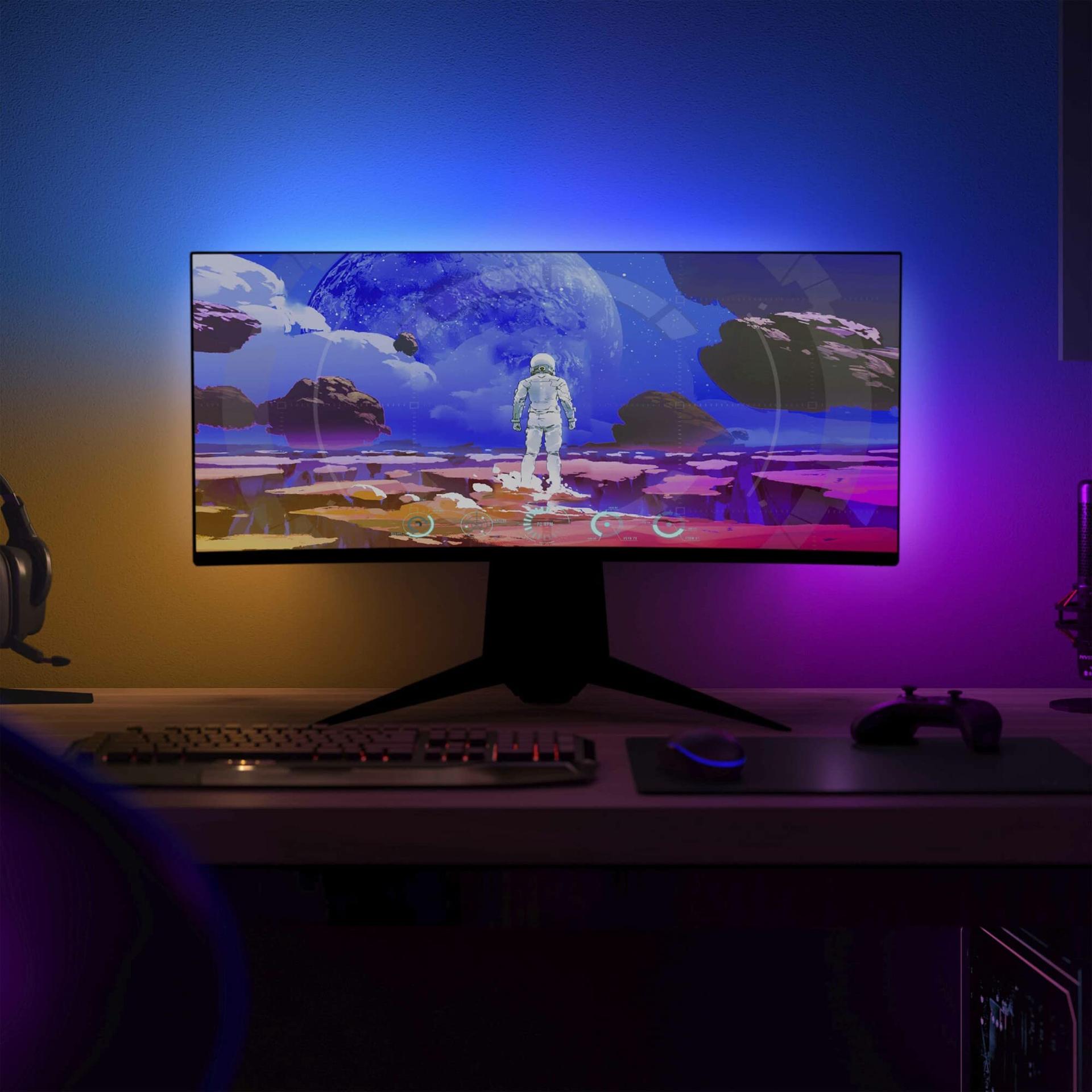 Philips Hue Color & White Ambience Play Gradient, PC valgusriba 32-34 tolli jaoks, hämardatav, 16 miljonit värvi, juhitav rakenduse kaudu, Starter Komplekt, sisaldab Hue Bridge’i – detailne vaade