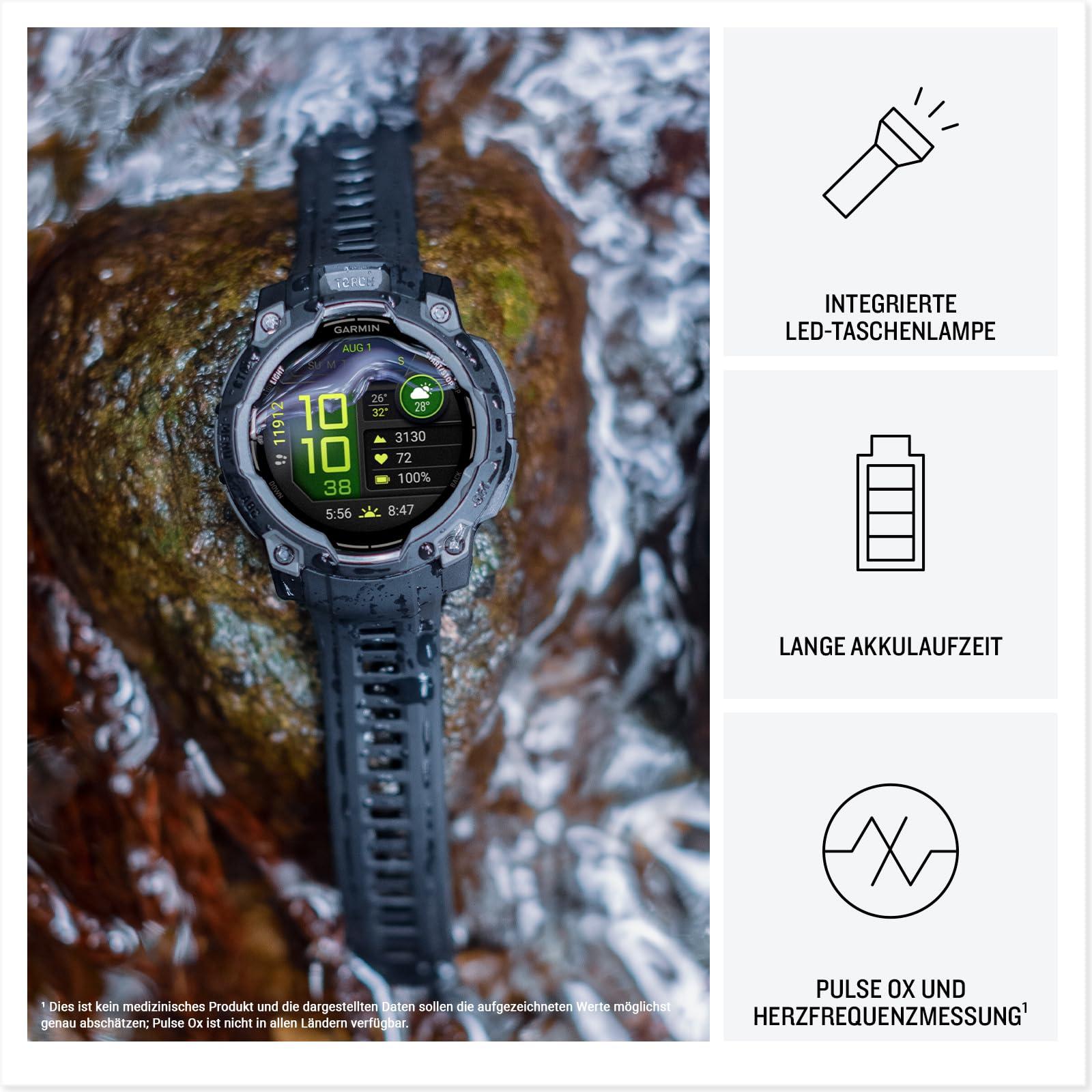 Garmin Instinct 3 50mm AMOLED – Tugev, veekindel GPS-nutikell 1,3″ AMOLED-ekraaniga ja LED-taskulambiga õues, jooksmiseks ja muuks – südame löögisageduse jälgimise ja nutikate funktsioonidega – lisavaade