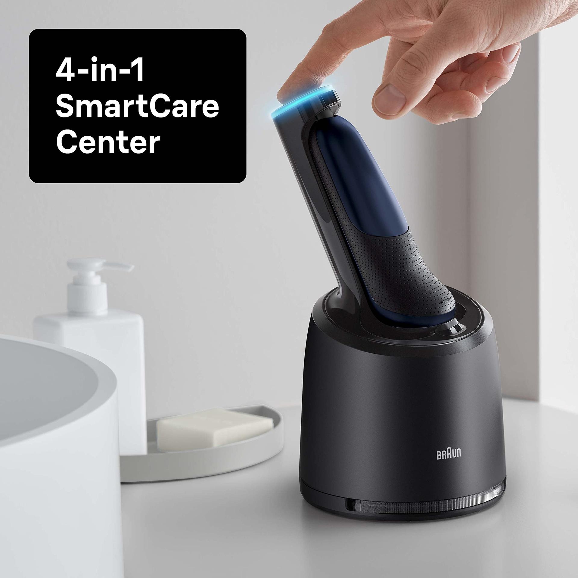 Braun Series 7 meestele mõeldud pardel 360° kohandusega, elektriline habemeajamismasin ja trimmer, 3-päevase habeme trimmer, puhastusjaam, AutoSense, märg ja kuiv raseerimine, EasyClick funktsioon, 70-B7850cc, sinine – pilt 6