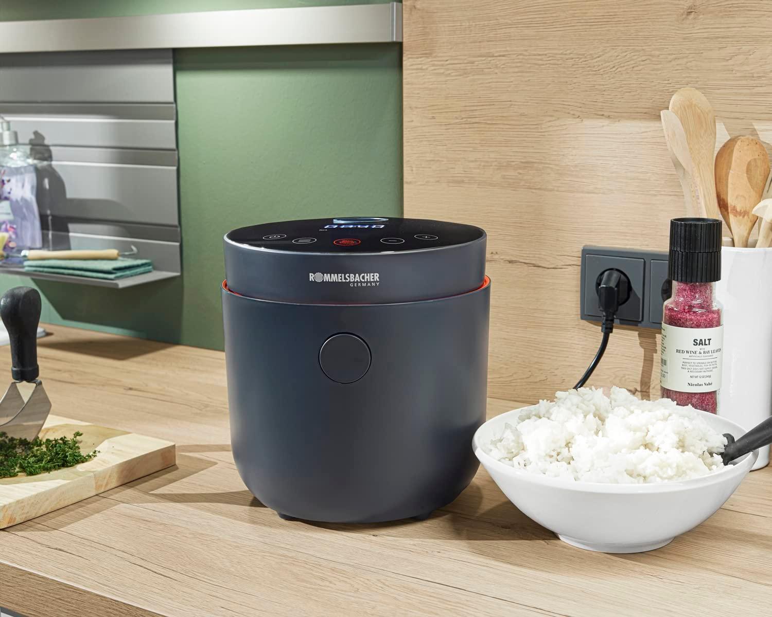 Rommelsbacher Multi Reisikeetja MRK 500 – 6 programmi (Valge riis, Täisterariis, Low Carb, Supp, Piimariis, Soojendamine), Cool-Touch korpus, eemaldatav mittenakkuva kattega sisepott, 500 W – kasutusnäide