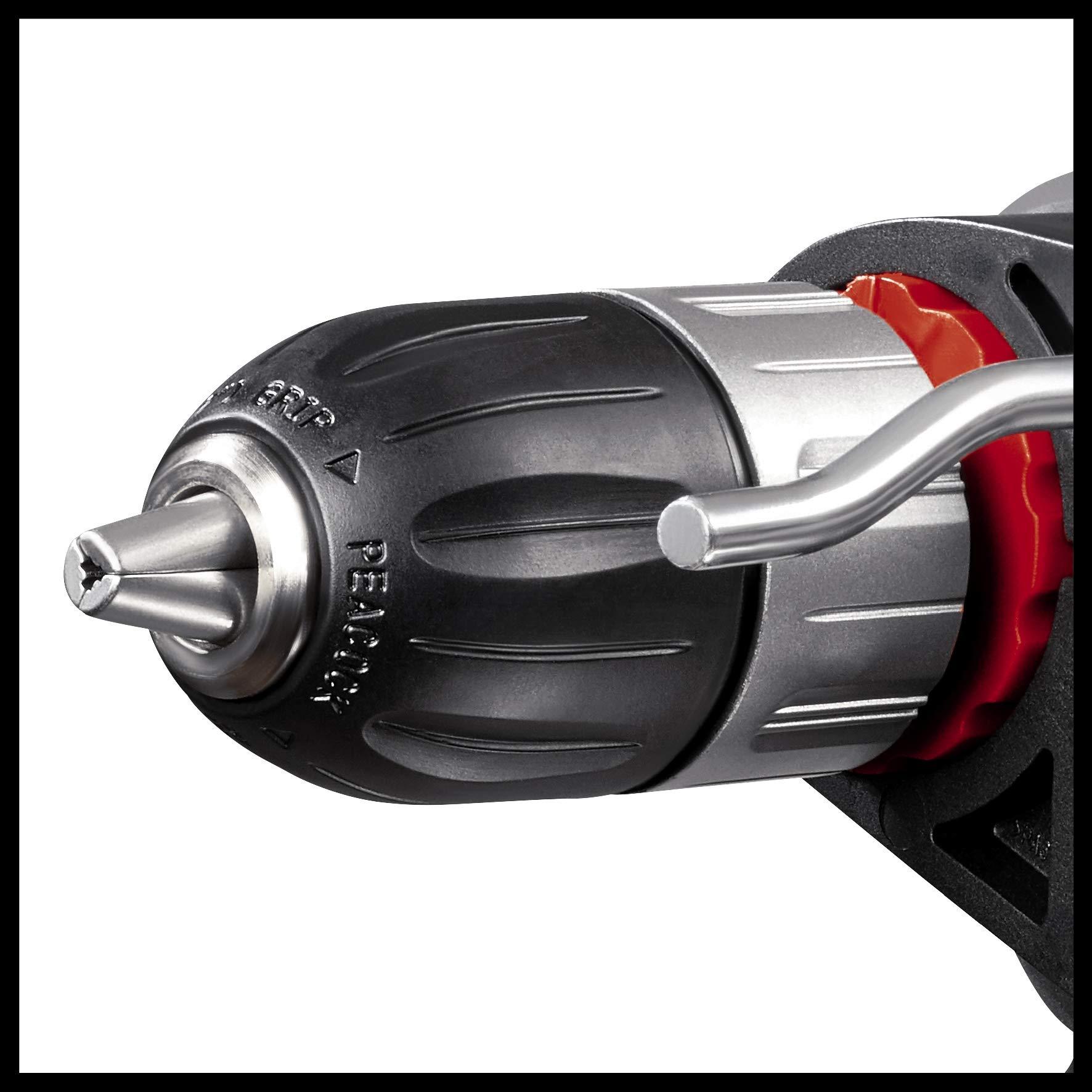 Einhell löökpuurmasina komplekt TC-ID 1000 E Kit +64 (1010 W, muudetav pöörlemiskiirus, 13 mm kiirkinnituspadrun, löögisagedus 48 000 min-1, sisaldab 64-osalist tarvikukomplekti ja kohvrit) – kasutusnäide