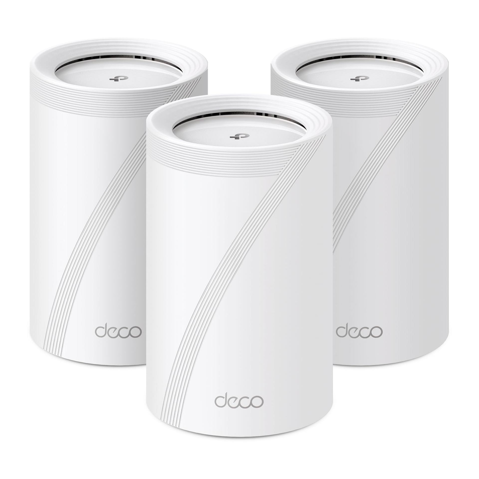 TP-Link Deco BE65 Wi-Fi 7 Mesh WLAN süsteem (3-pack), Tri-Band 5760 Mbit/s (6 GHz) + 2880 Mbit/s (5 GHz) + 574 Mbit/s (2,4 GHz), 6 voogu, 4× 2,5G porti, 1× USB 3.0