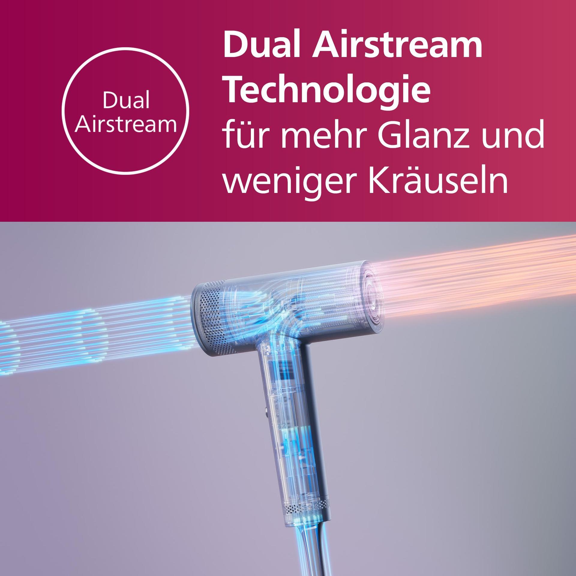Philips kiiretoimeline föön Series 8000, ThermoShield Advanced, ioontehnoloogia, stiilidüüs & difuusor, peanaha hooldus, 1400 W, Rose Champagne, mudel BHD837/10 – kasutusnäide