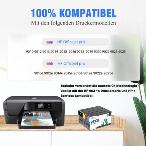 Topkolor 963XL Ühilduvad HP 963 XL tindikassetid HP OfficeJet Pro 9012e 9022e 9010e 9015e 9014e 9010 9012 9020 9014 9018 9019 9022 9020e 9025e 9016e printeritele (Must