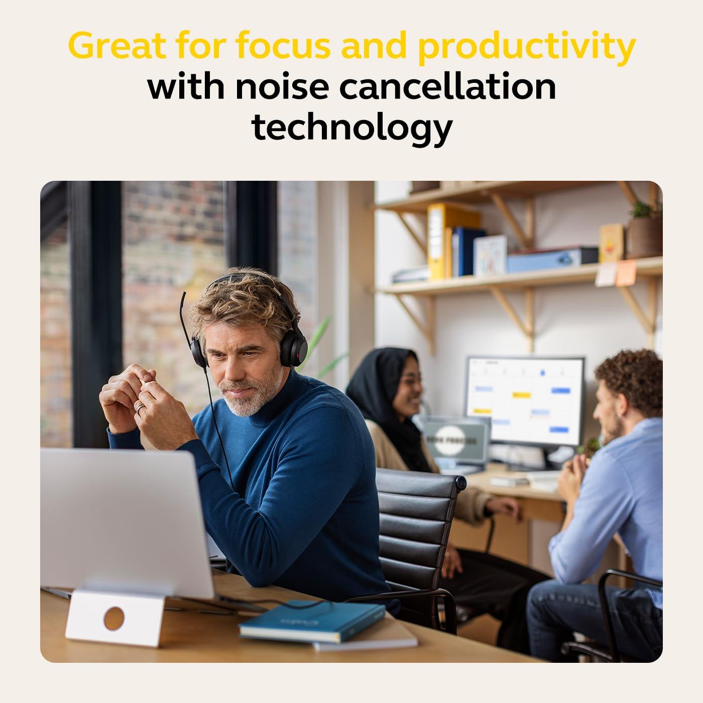 Jabra Evolve2 50 – Juhtmega stereo peakomplekt Air Comfort – Mikrofonid aktiivse mürasummutusega (ANC) – MS Teamsi sertifikaat, ühilduv ka teiste platvormidega – Must – pilt 6