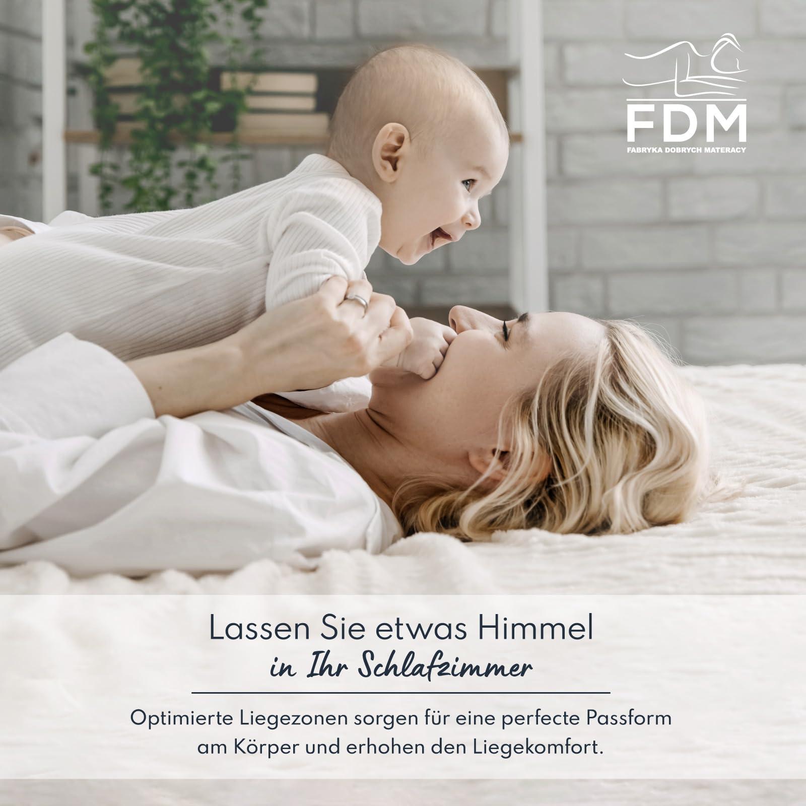 FDM laste madrats Paulo 80 x 160 cm, H3, 9 tsooni, 16 cm kõrgune, tatrakattega, allergikutele sobiv, Öko-Tex sertifikaadiga, valge polüuretaanvahust – lisavaade