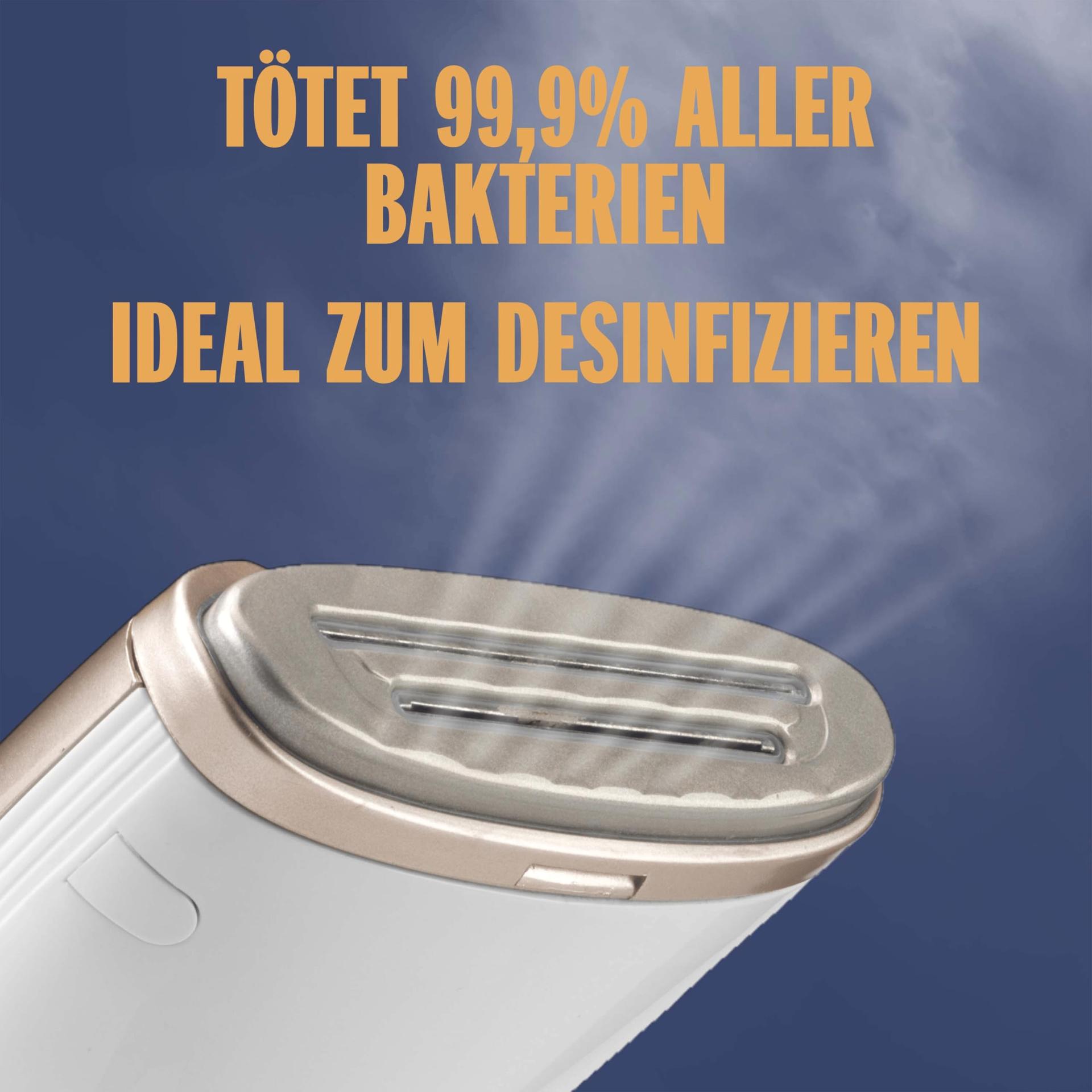 Conair Turbo ExtremeSteam aurusti 5 seadistusega | Auruvoog 25 g/min | Kiire kuumenemine | 3 otsikut erinevatele kangastele + viigiklots | valge/beež – pilt 8