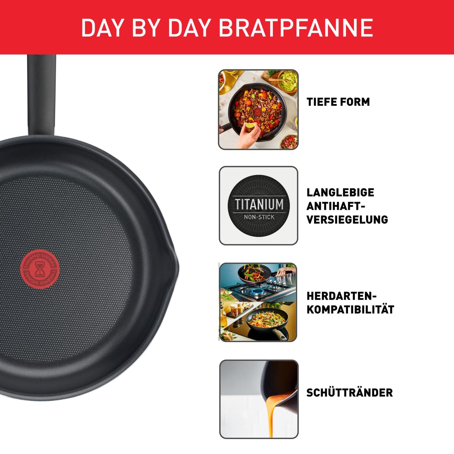 Tefal B56490 Day By Day On 3-osaline pannide komplekt 20/24/28 cm | (Ei sobi induktsioonpliitidele) – lisavaade