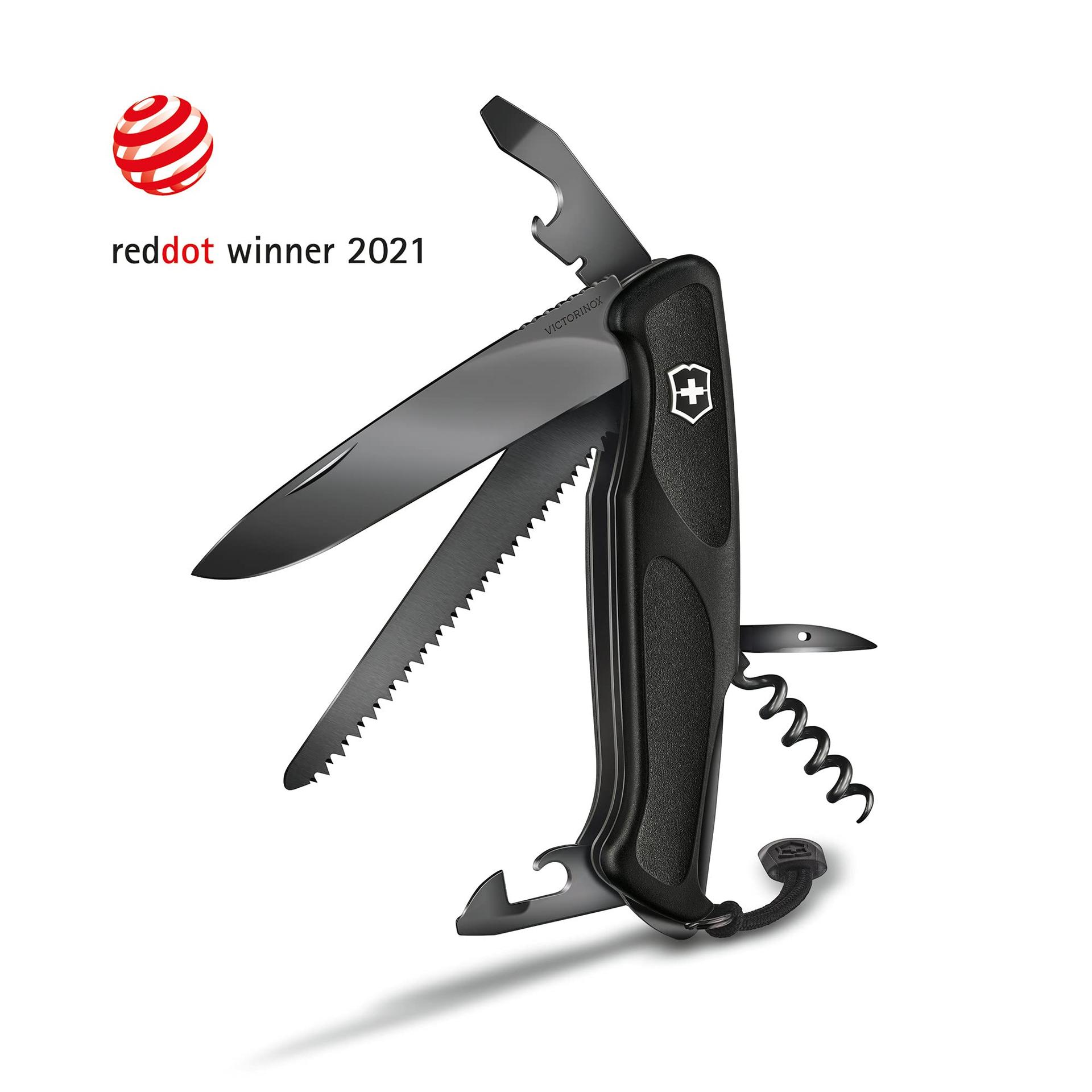 Victorinox Šveitsi Taskunuga Ranger 55 Onyx Black, Multitööriist, 13 Funktsiooni, Lukustuv Tera, Must – detailne vaade