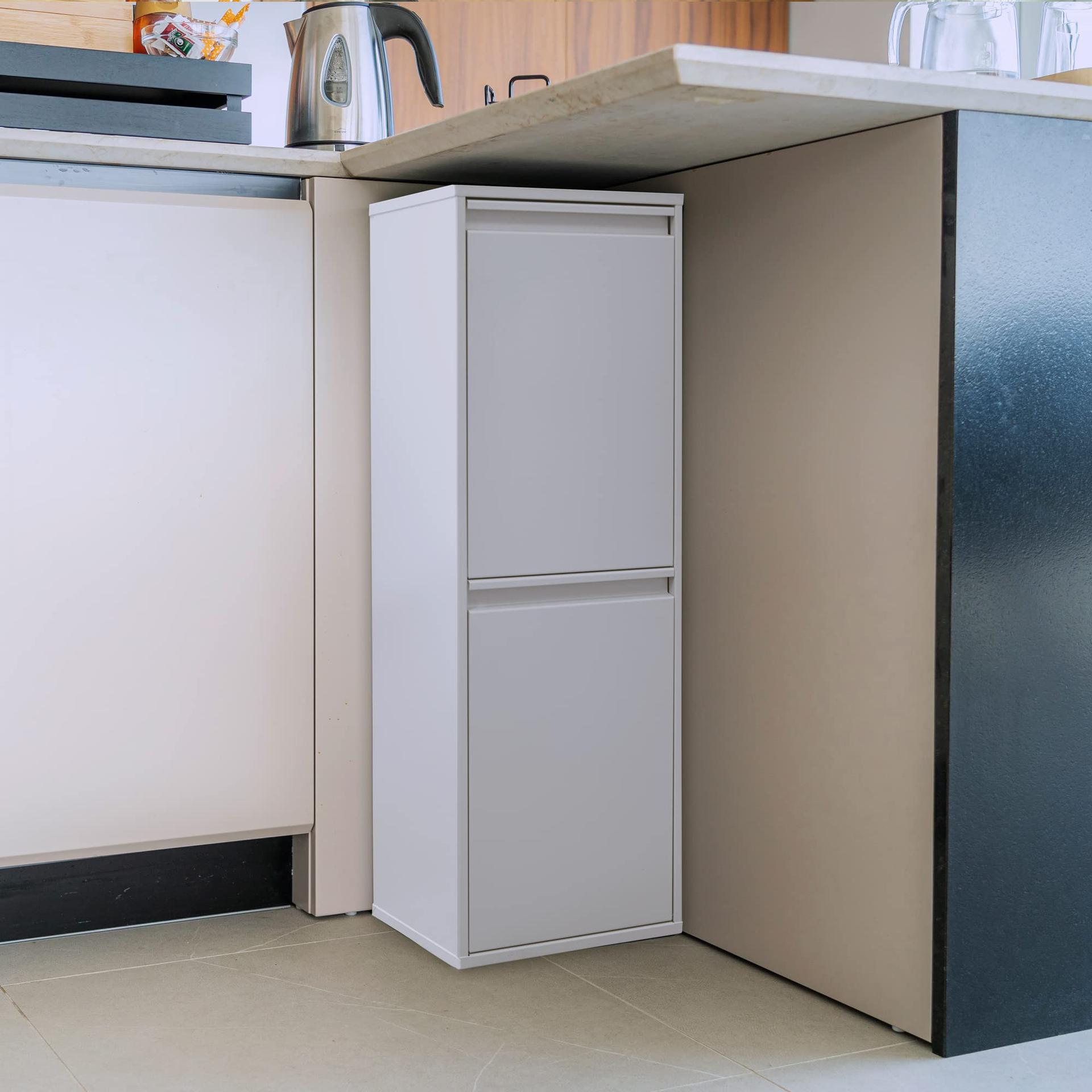 ARREGUI Basic CR201-B terasest prügisorteerimissüsteem | 2-osaline prügikast kööki | 2-sahtline jäätmekonteiner | 2x17L (34L) | Eemaldatavad sisekonteinerid sangadega | Prügisorteerimiskapp | valge – pilt 6