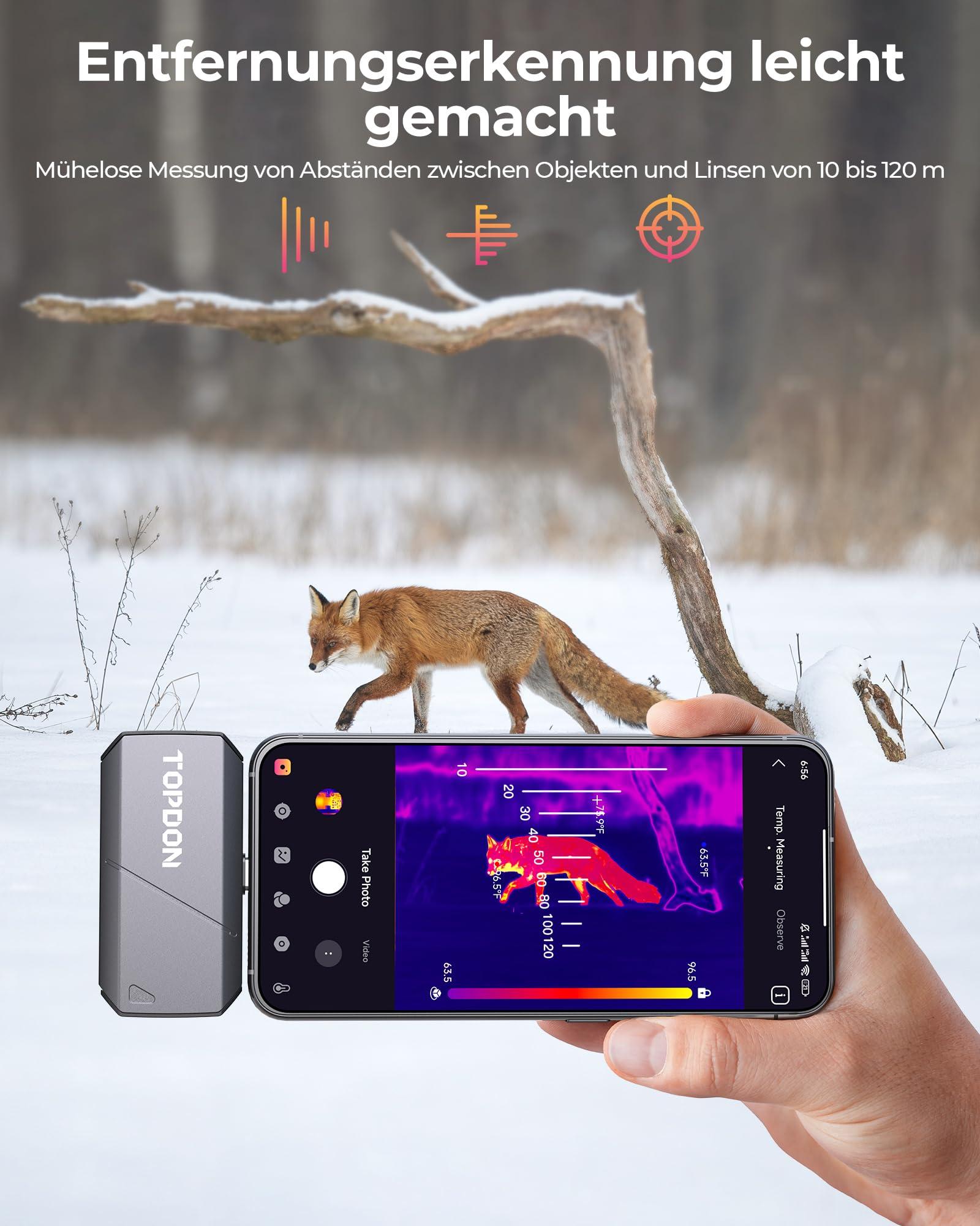 TOPDON TS001 soojuskaamera Androidile, 9 mm reguleeritava objektiiviga, vaatluskaugus 0,1 kuni 500 m, 512 x 384 IR-eraldusvõimega, käsitsi fokuseeritav soojuskaamera trükkplaatide, õueskasutuse ja jahi jaoks – pilt 7
