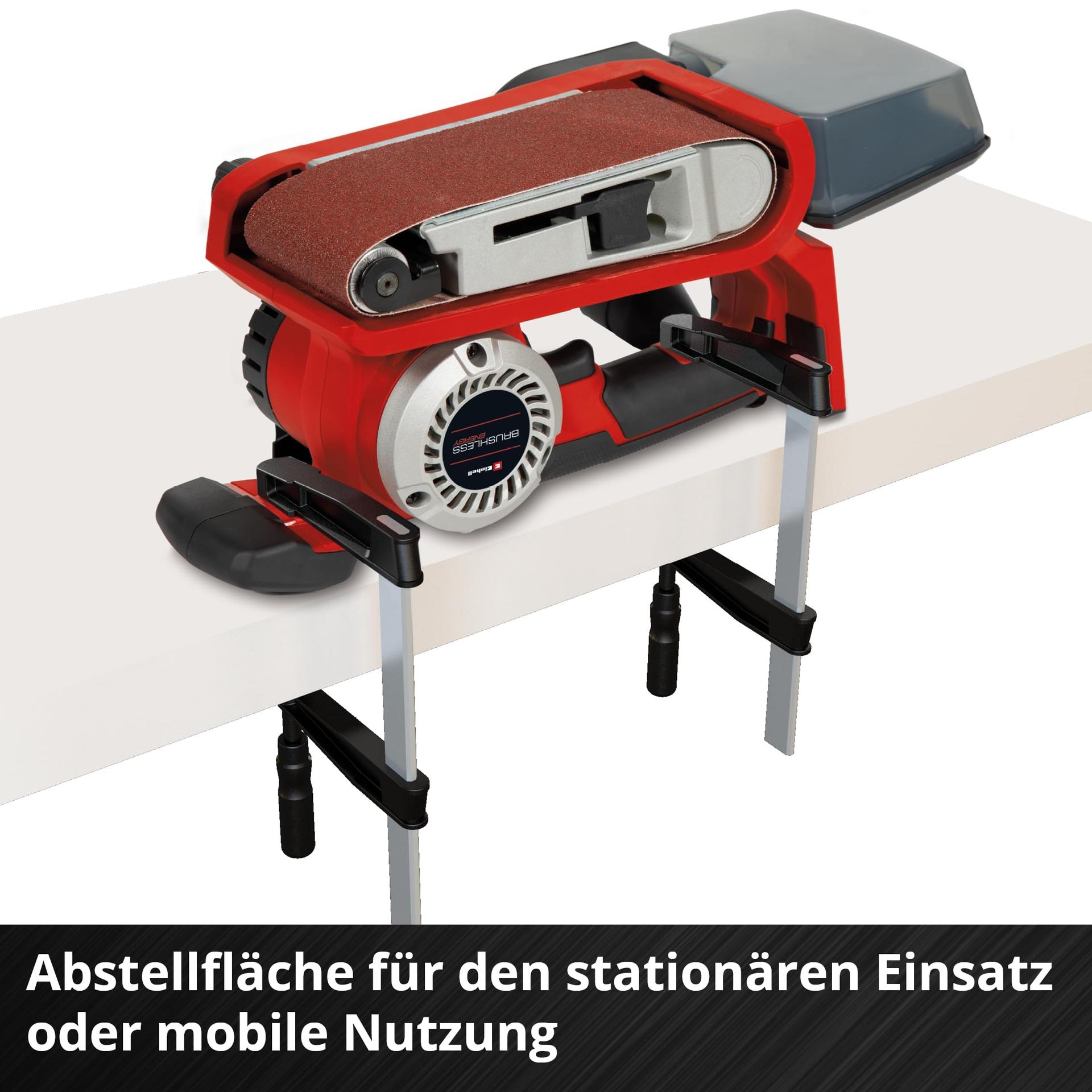 Einhell Professional aku-lintlihvija TP-BS 18/457 Li BL-Solo Power X-Change (18 V, Li-Ion, harjadeta mootor, 3x P80 lihvlint 457×75 mm, ilma aku ja laadijata), punane – lisavaade