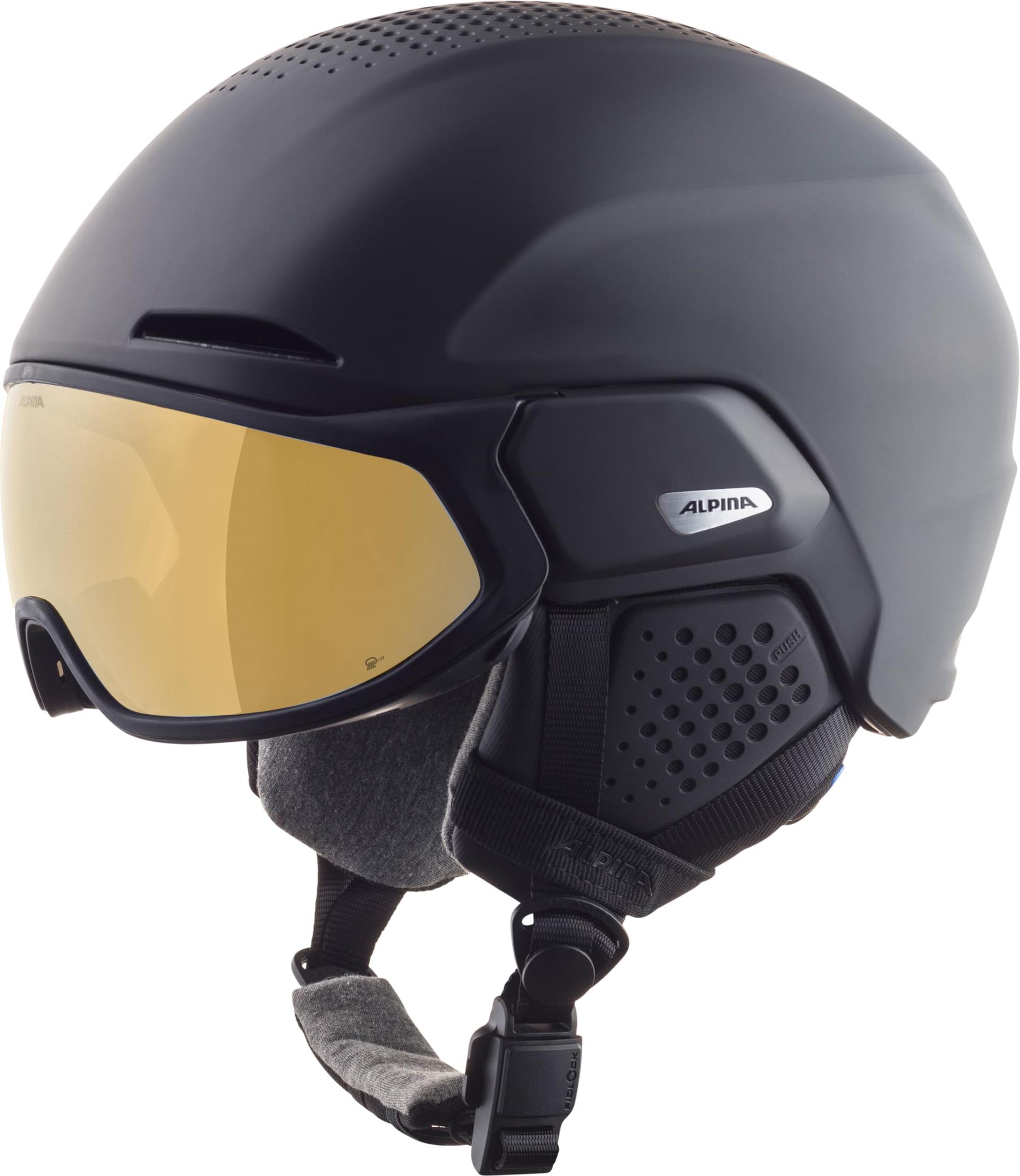 Alpina Unisex-Täiskasvanute Alto Q-LITE suusakiiver, must matt, L(59-63)