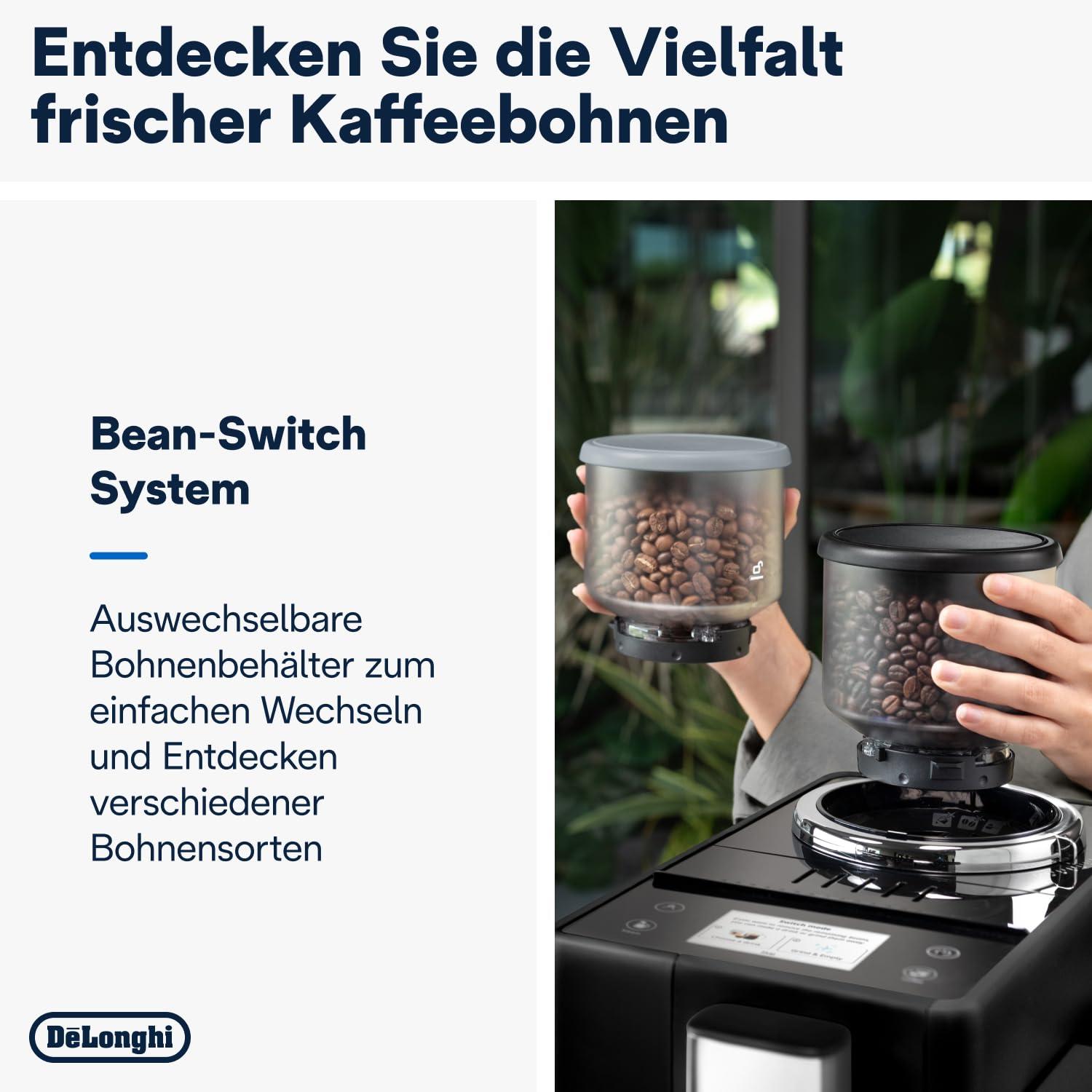 De’Longhi Rivelia EXAM440.35.B täisautomaatne kohvimasin piimavahustajaga, vahetatav oamahuti, 8 kohvijooki ühe nupuvajutusega, ekstra-shot-funktsioon, 3,5″ puutetundlik ekraan, onüks must – lisavaade