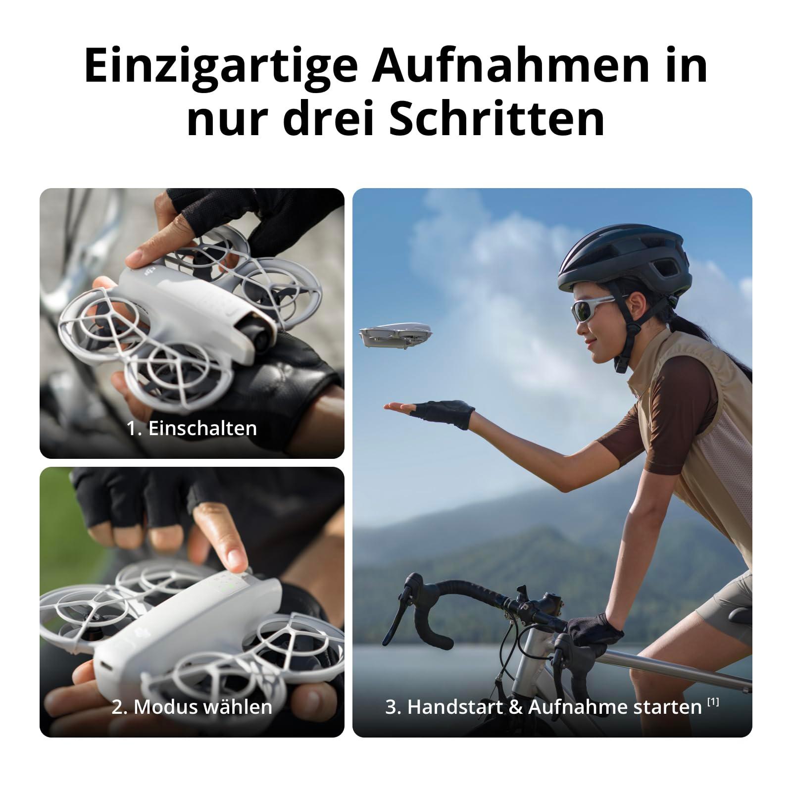 DJI Neo Motion Fly More Combo – Minidroon 4K UHD-kaameraga, 135 g, jälgimisfunktsiooniga, RC Motion 3 ja 3 akuga – detailne vaade