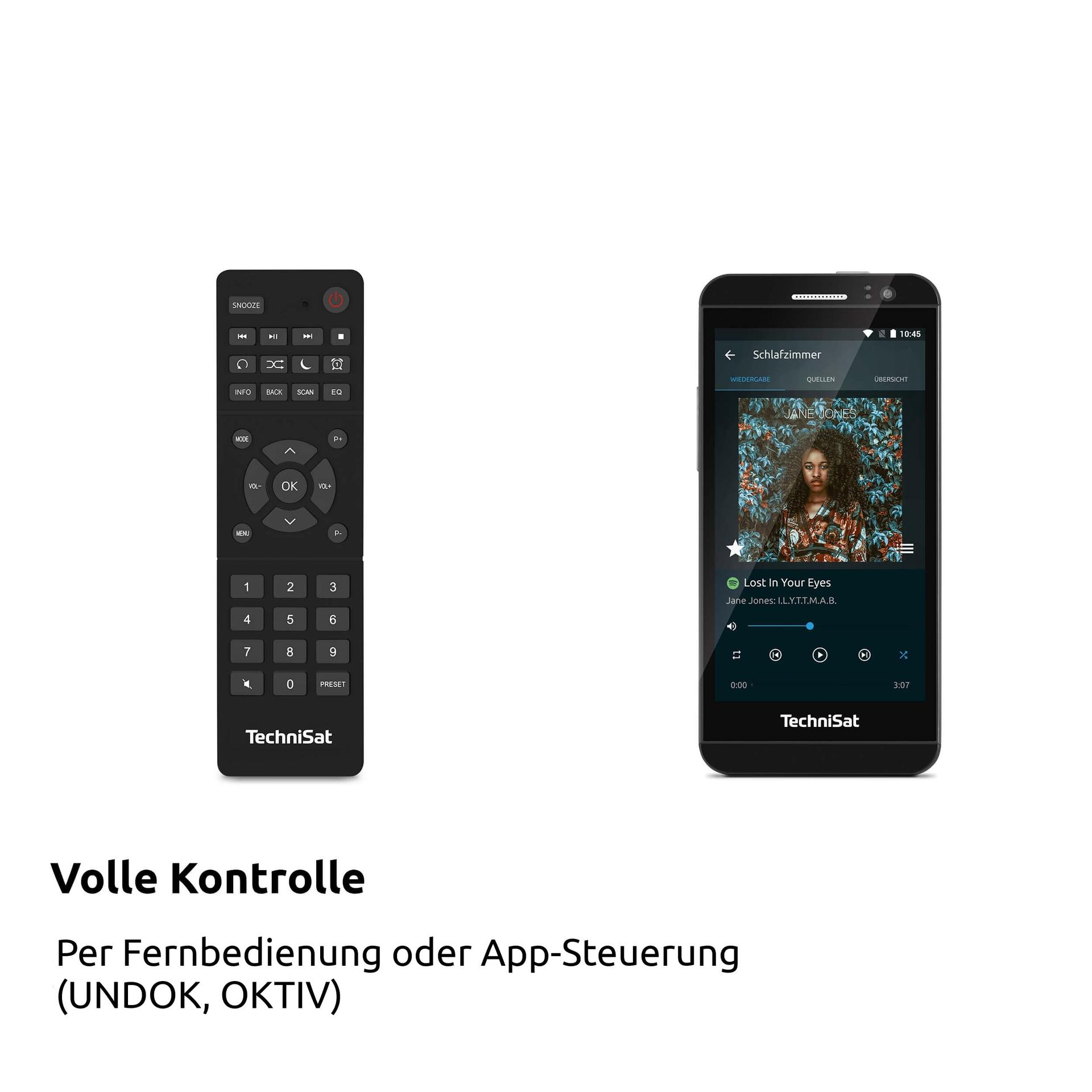 TechniSat VIOLA 710 CD IR – kompaktne Hi-Fi süsteem (Interneti-raadio, DAB+, FM, CD-mängija, Bluetooth, 2x 20W RMS stereokõlarid, kõrvaklapiühendus, äratuskell, unetaimer, kaugjuhtimispult) – pilt 8
