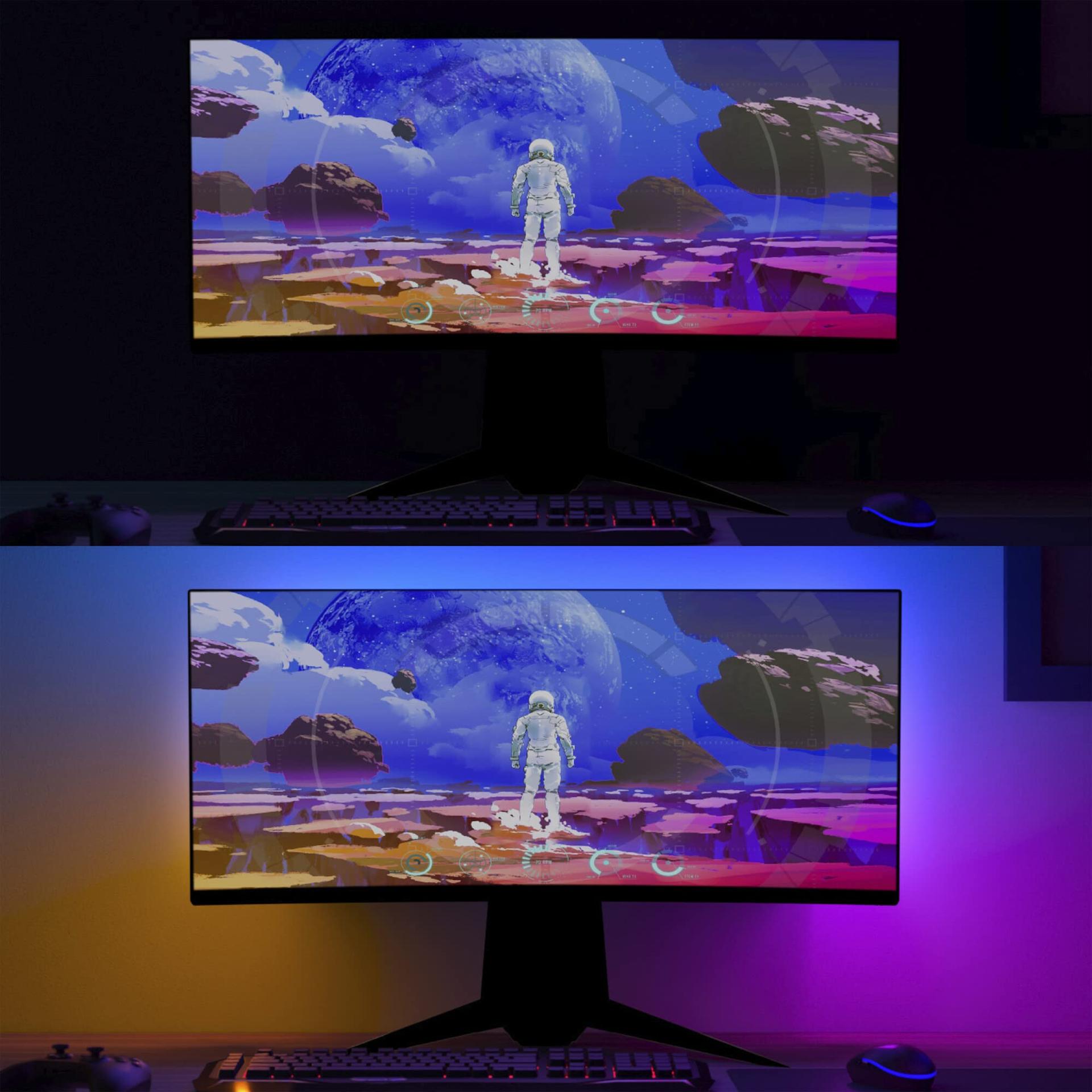 Philips Hue Color & White Ambience Play Gradient, PC valgusriba 32-34 tolli jaoks, hämardatav, 16 miljonit värvi, juhitav rakenduse kaudu, Starter Komplekt, sisaldab Hue Bridge’i – pilt 7