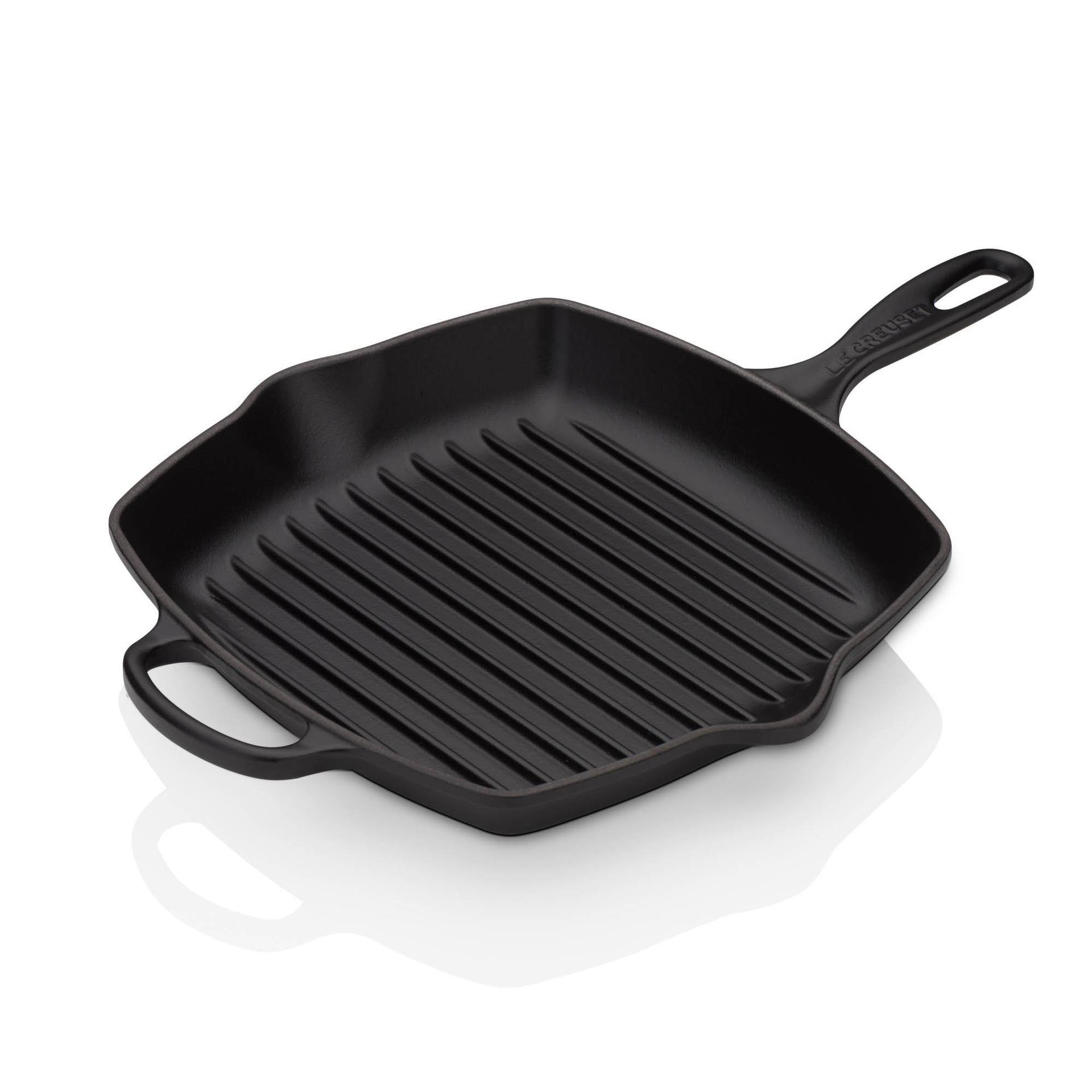 Le Creuset Signature malmist grillpann, ruudukujuline, 26 cm, sobib kõigile pliiditüüpidele, sealhulgas induktsioonile, 2,86 kg, must matt
