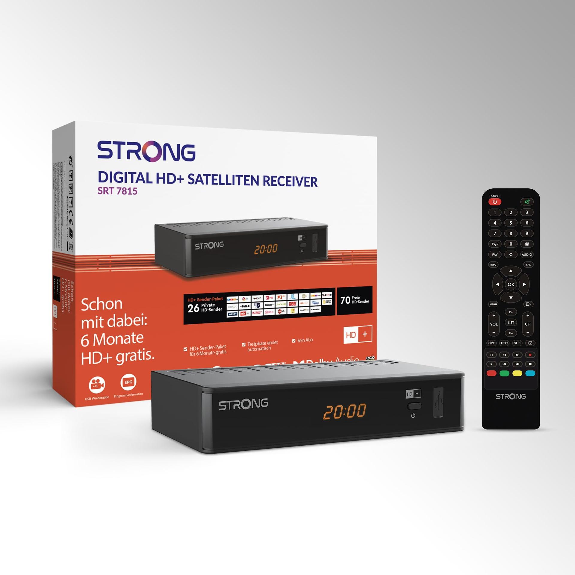 STRONG SRT7815 Digitaalne HD Satelliidivastuvõtja, HD-SAT vastuvõtt, DVB-T2 HD, sisaldab HD+ kaarti Saksamaa jaoks – pilt 7