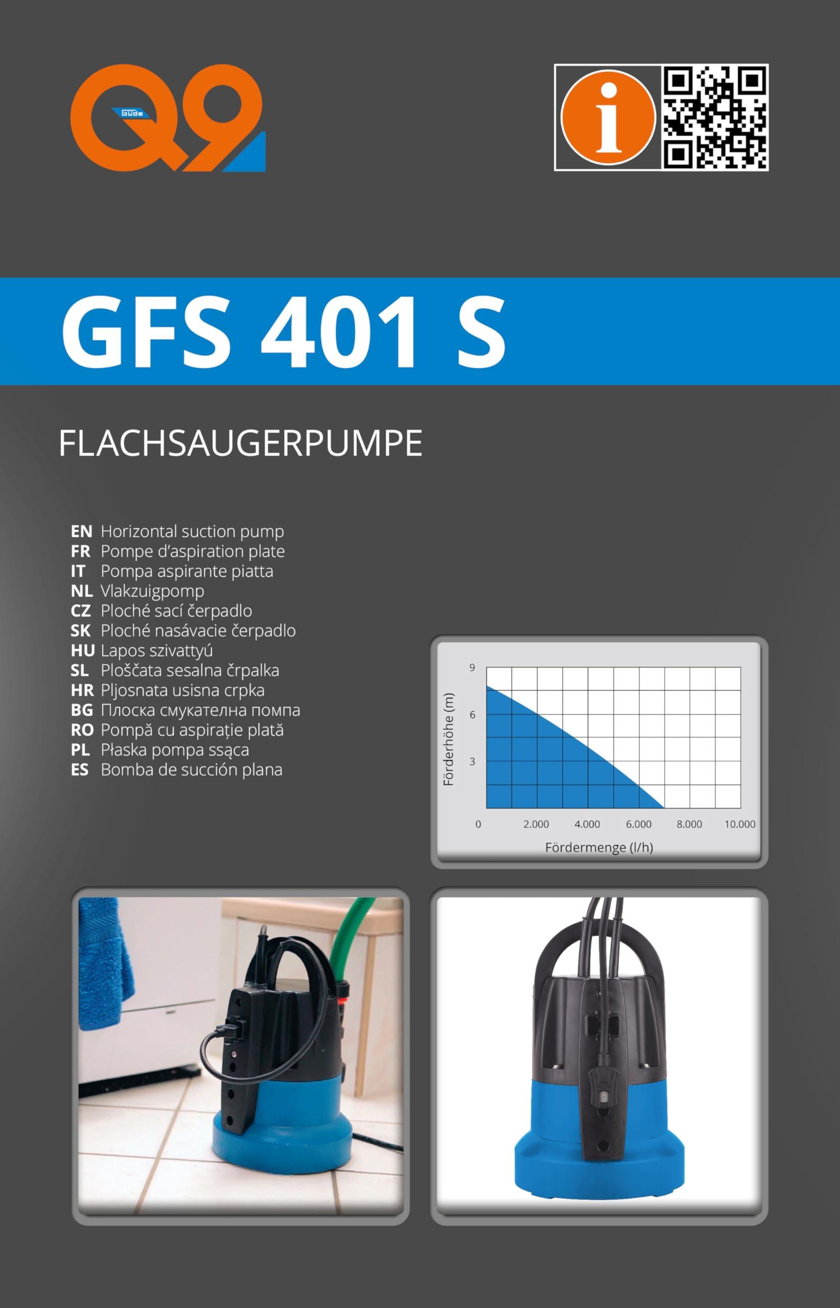 Güde lamedaimupump GFS 401 S (400 W, voolumaht 7000 l/h, maksimaalne tõstekõrgus 8 m, maksimaalne imemiskõrgus 7 m, Noryl-tööratas, roostevabast terasest võll, termokaitse, 10 m toitekaabel, minimaalne käivituskõrgus 30 mm) – pilt 9