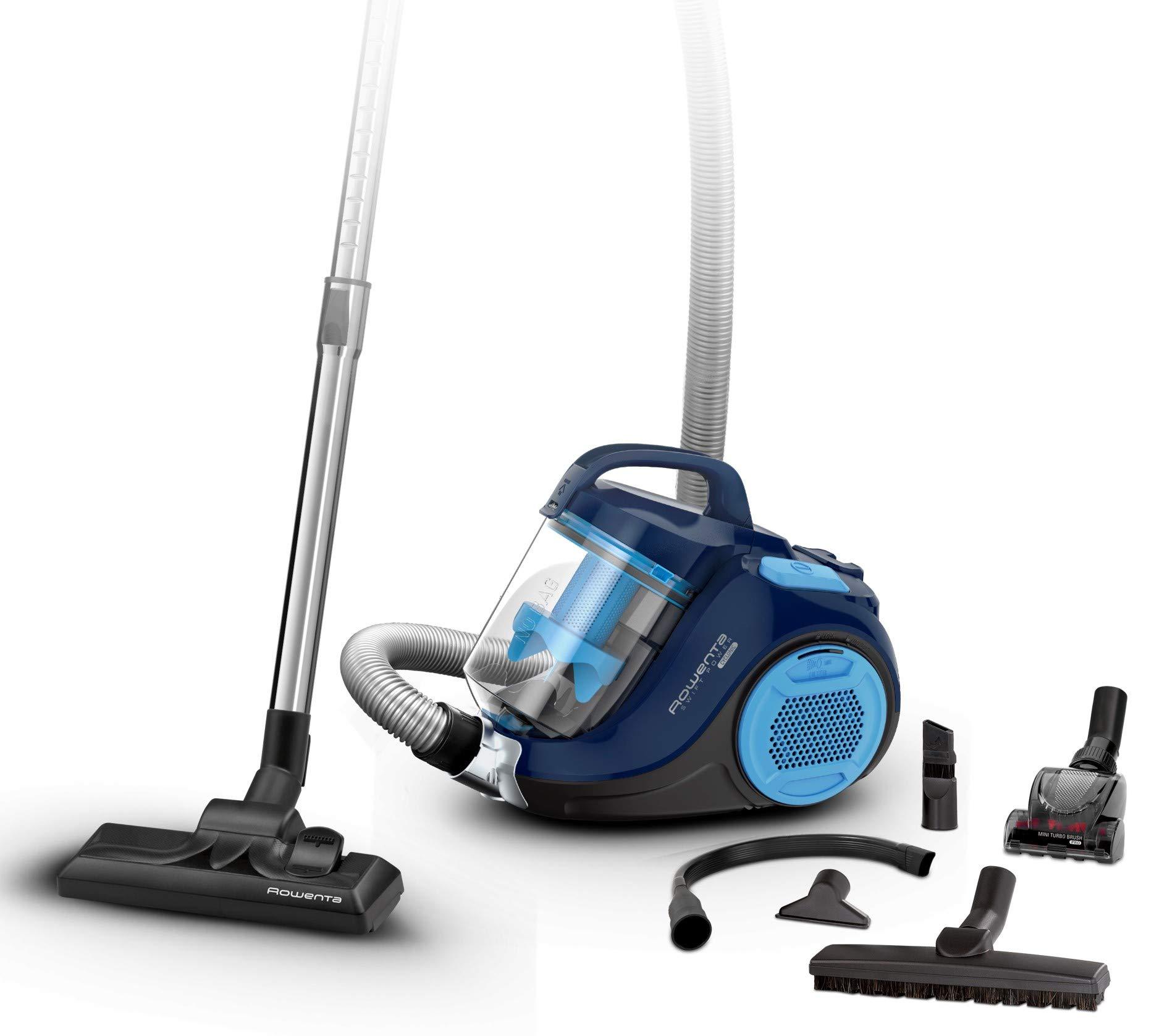 Rowenta Swift Power Cyclonic tolmuimeja ilma kotita, 900 W, võimas imemine, 1,2 L tolmuanum, kõrge filtreerimine, suur katvus, juhtmega kotivaba tolmuimeja, sinine, RO2981EA