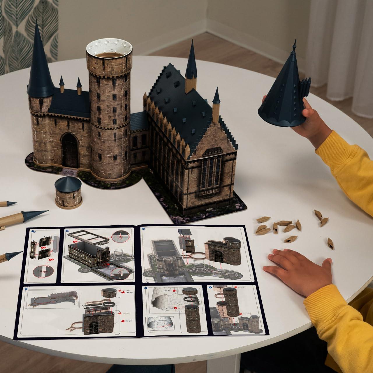 Ravensburger 3D Pusle 11550 - Harry Potteri Sigatüüka Loss - Suur Saal - Ööversioon - Valgustusega Suur Saal kõigile Harry Potteri fännidele alates 10. eluaastast
