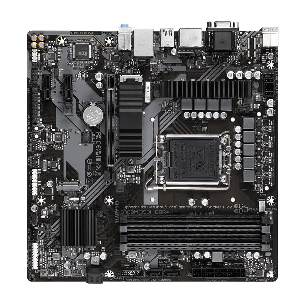 Gigabyte B760M DS3H DDR4 emaplaat Intel B760 LGA 1700 Micro ATX – lisavaade