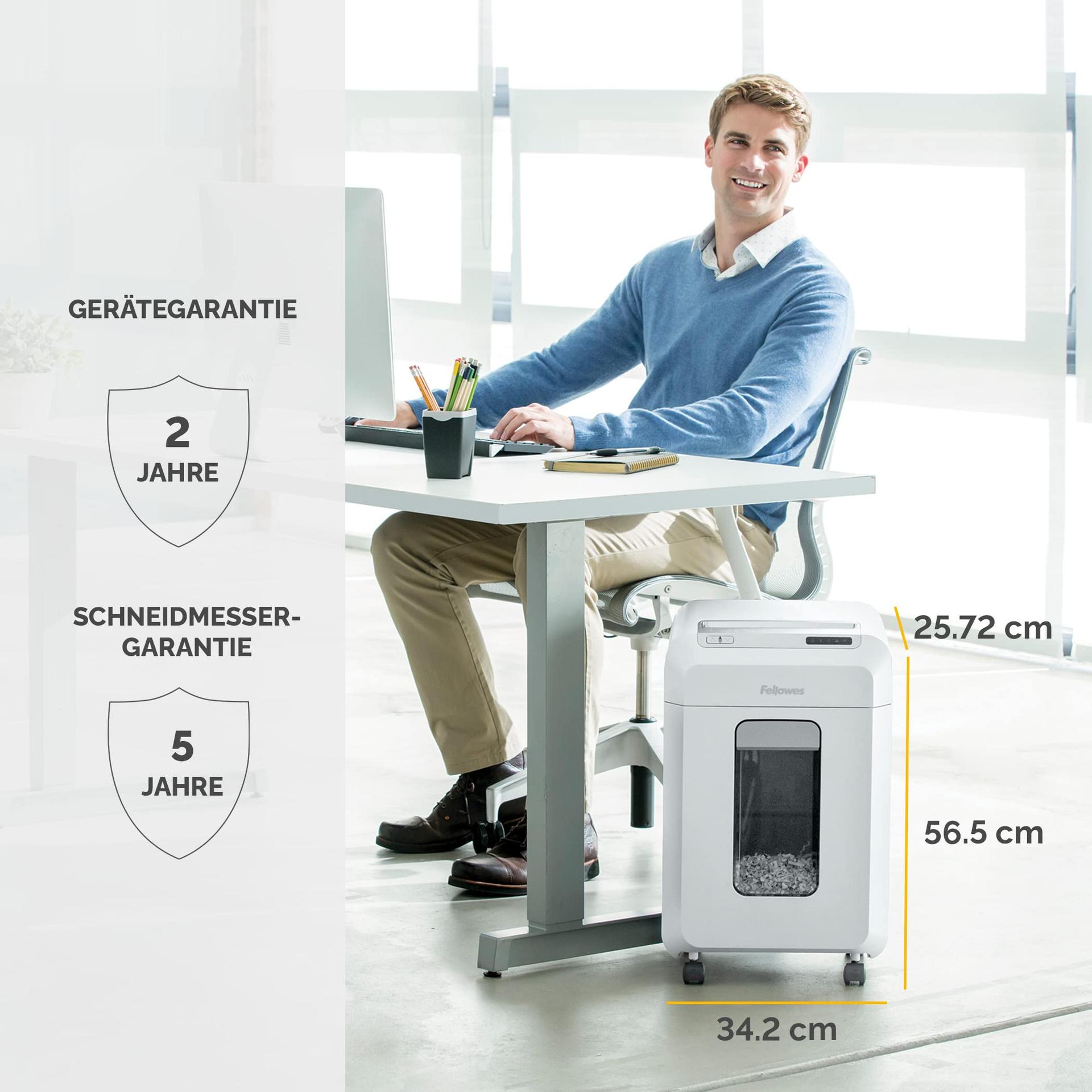 Fellowes paberihunt 12Ms, 12 lehte Minicut (P4), dokumentide hävitaja kontorisse ja kodukontorisse, SafeSense tehnoloogia, 23L paberkast, üle 1000 osakese iga A4 lehe kohta, automaatne tagasikäik – pilt 8