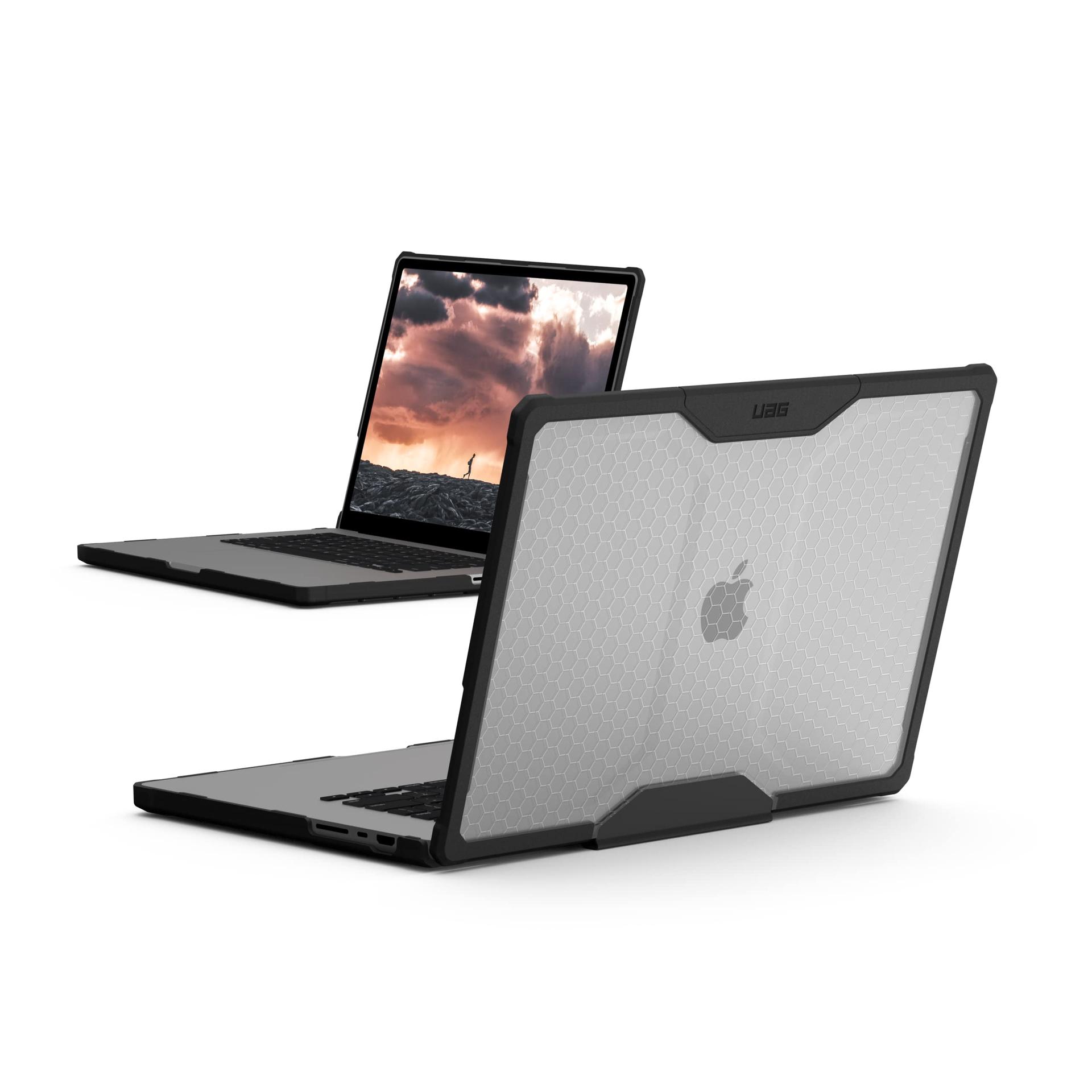 URBAN ARMOR GEAR Plyo kaitseümbris Apple MacBook Pro 16 jaoks (M4 / M3 / M2 / M1 – 2024/2023 / 2022/2021) – Kaitseümbris vastupidavusega vastavalt USA sõjaväestandardile – Jää (läbipaistev)