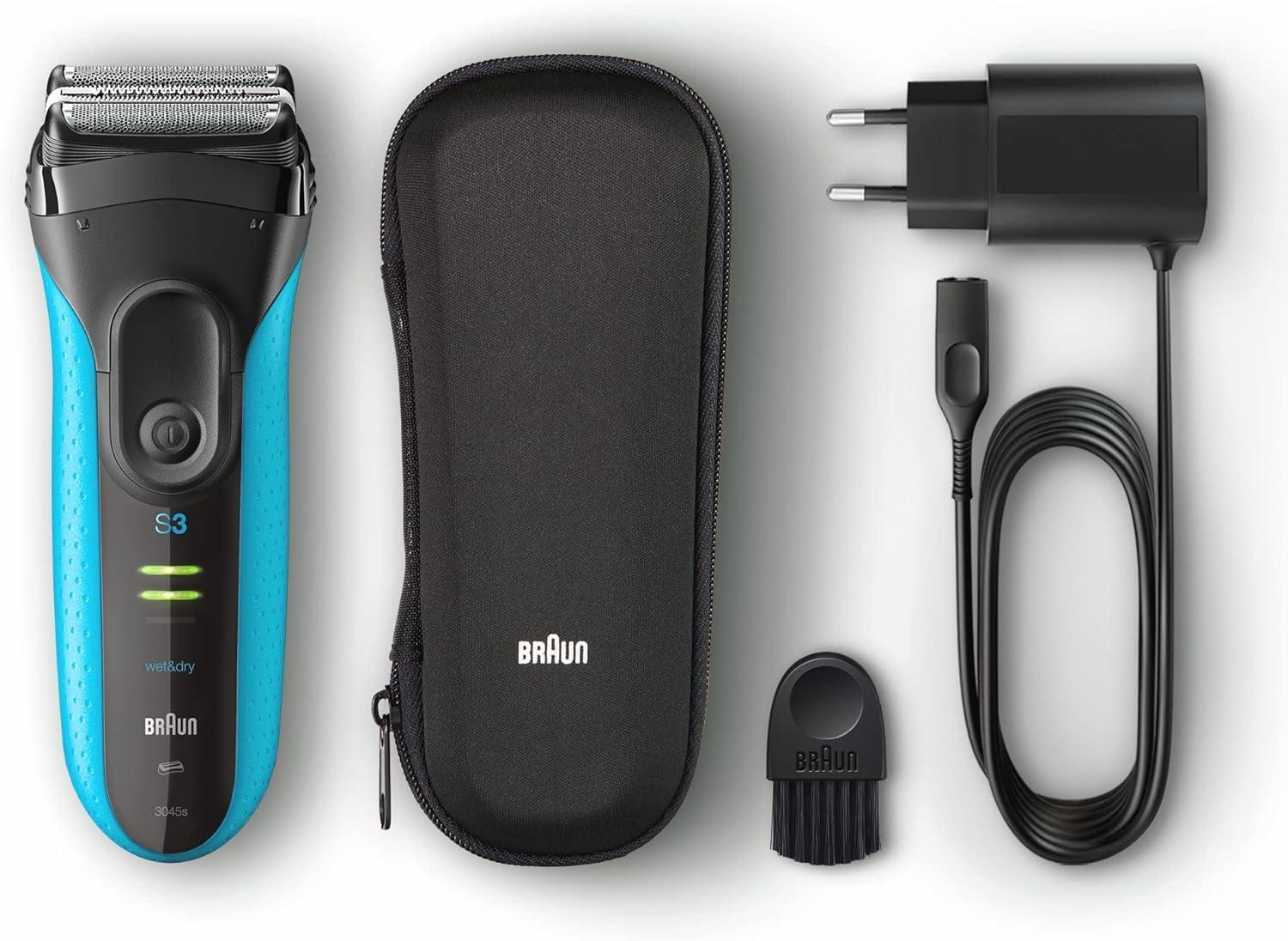 Braun Series 3 ProSkin Elektriline Pardel, Trimmer, Habemeajaja Meestele, Märg ja Kuiv, Reisikohvriga, Valmistatud Saksamaal, 3045s, Must/Sinine – lisavaade