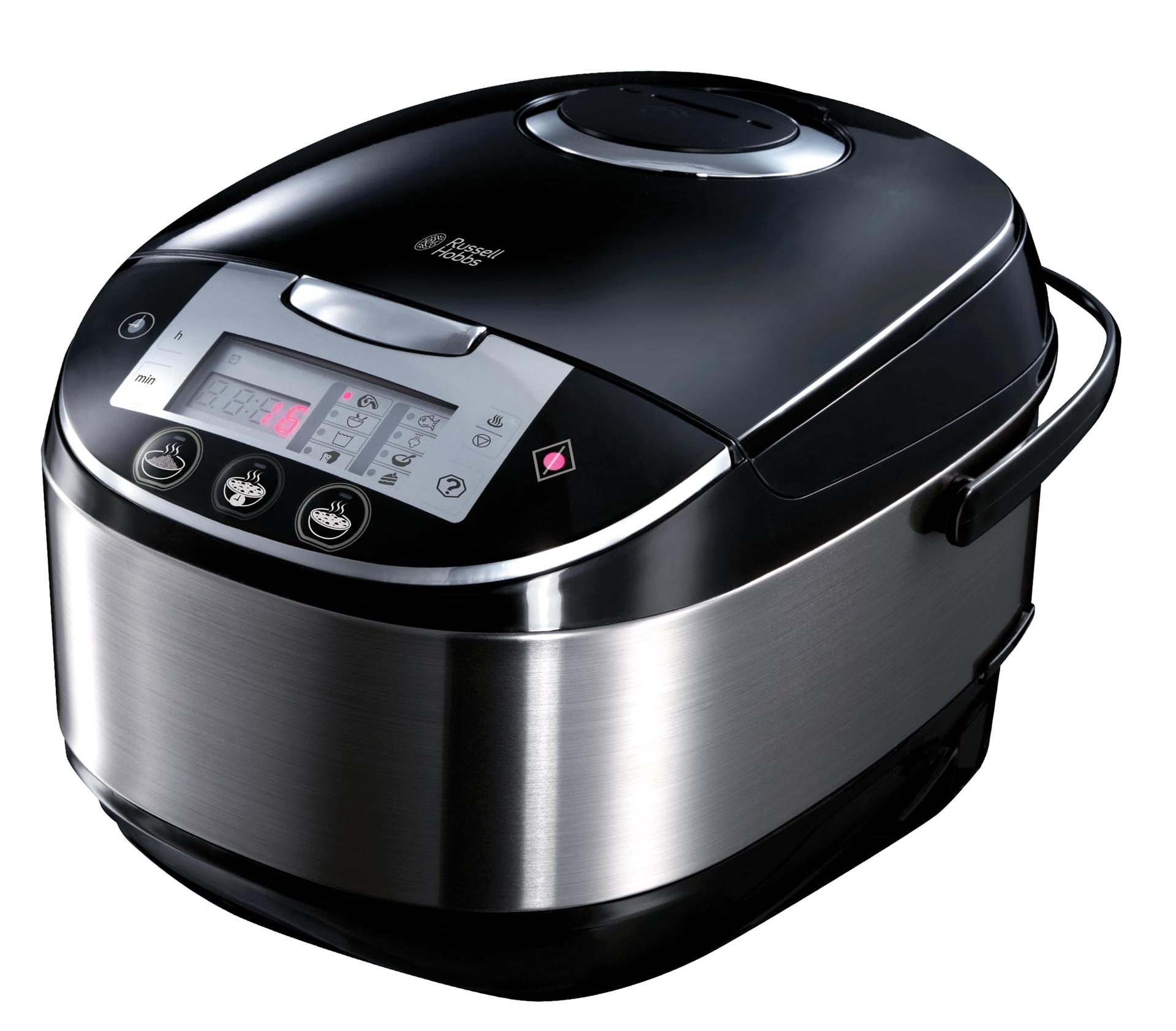 Russell Hobbs Multikeetja [11-ühes: Riisikeetja, Aeglane keetja, Aurutaja, Slow Cooker, Küpsetaja, Jogurtivalmistaja jne.] (5,0 l, digitaalne ekraan, kondensatsioonivastane kaas) 21850-56
