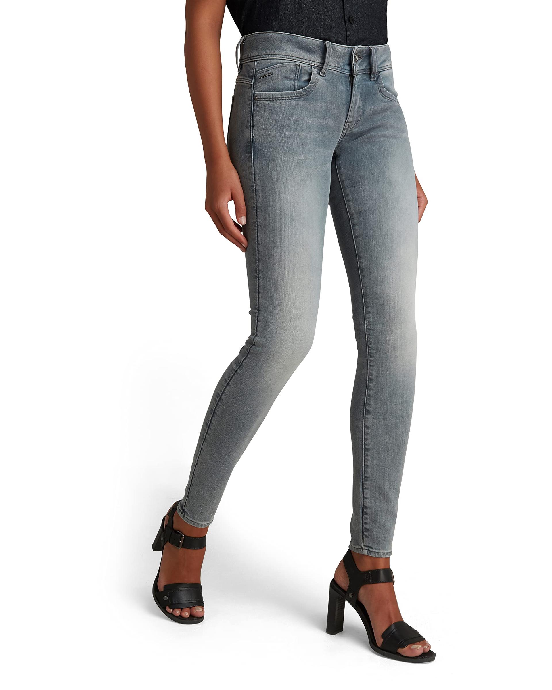 G-STAR Naiste Lynn Mid Skinny Teksad, Hall (Faded Industrial Grey D06746-9882-B336), 29W / 30L – pakend ja tarvikud