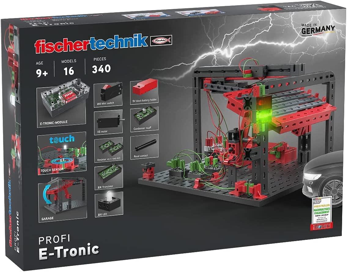 fischertechnik 559883 PROFI E-tronic – Elektroonikakomplekt lastele alates 9. eluaastast, eksperimentide komplekt transistorite ja kondensaatoritega, arendab tehnilist arusaama, must