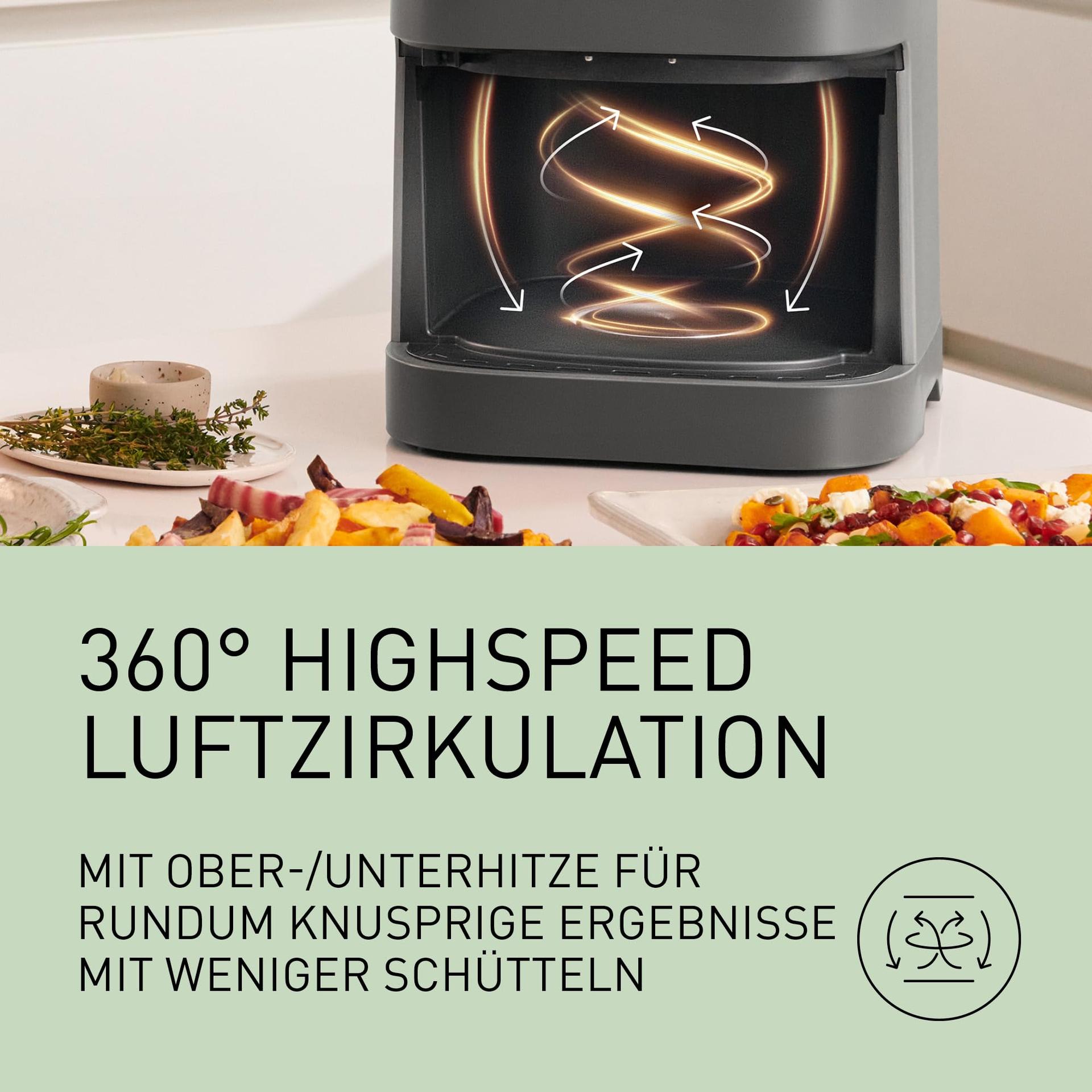 Panasonic NF-CC500SXE kuumaõhufritüür vaatlusakna ja aurulisandiga, 5 l, 80–200 °C, ETM auhind 2024, digitaalne taimer ja LCD-ekraan, lihtne puhastamine, matt hall – pilt 6